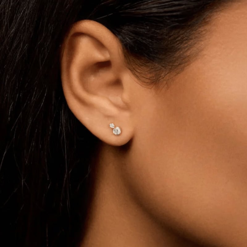 Melissa Kaye 18K Gold Stella Double Stud Earring - E2417A