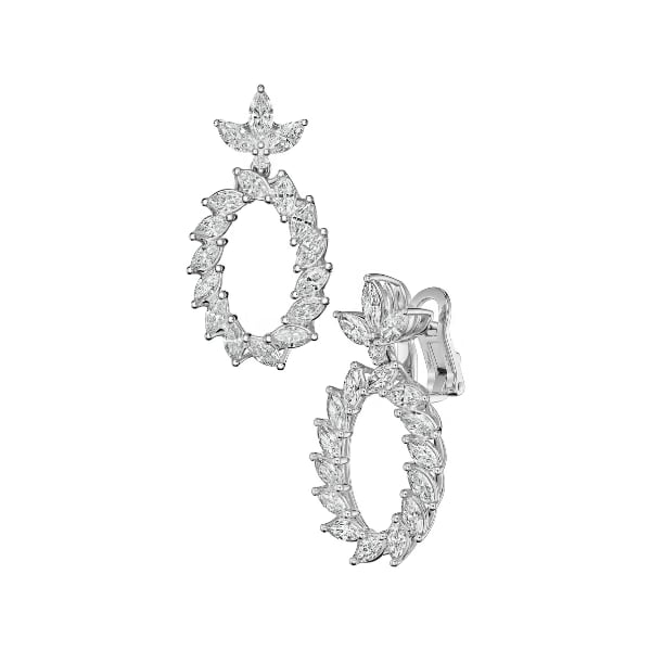 Chopard 18K White Gold L'Heure du Diamant Marquise Earrings - 84A062-1001