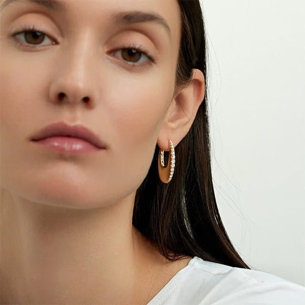 Melissa Kaye 18K Yellow Gold Lulu Hoop Diamond Earrings - E2314A