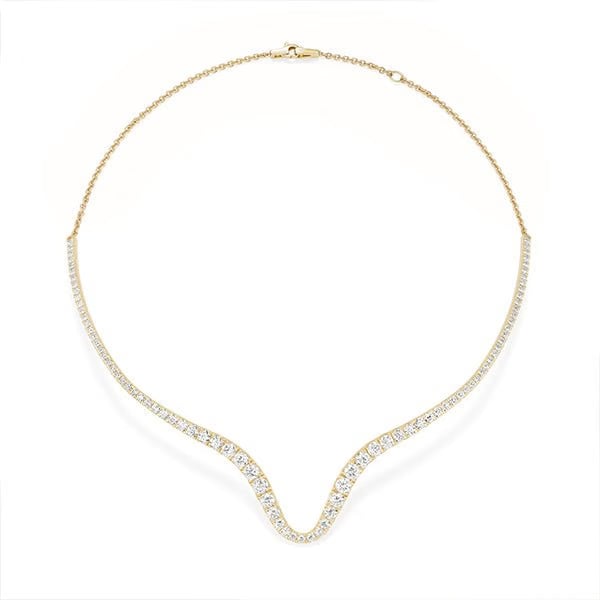 Melissa Kaye 18K Yellow Gold Curved Diamond Necklace - N2414A