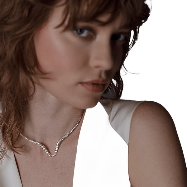 Melissa Kaye 18K Yellow Gold Curved Diamond Necklace - N2414A