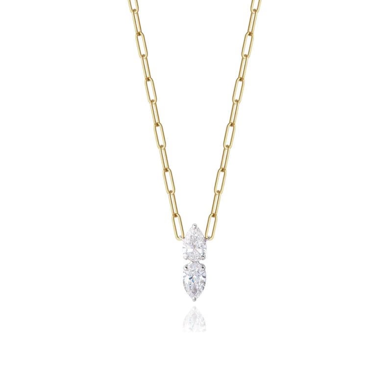 Phillips House 14K Yellow Gold Two Pear Diamond Necklace - N0003DPTY