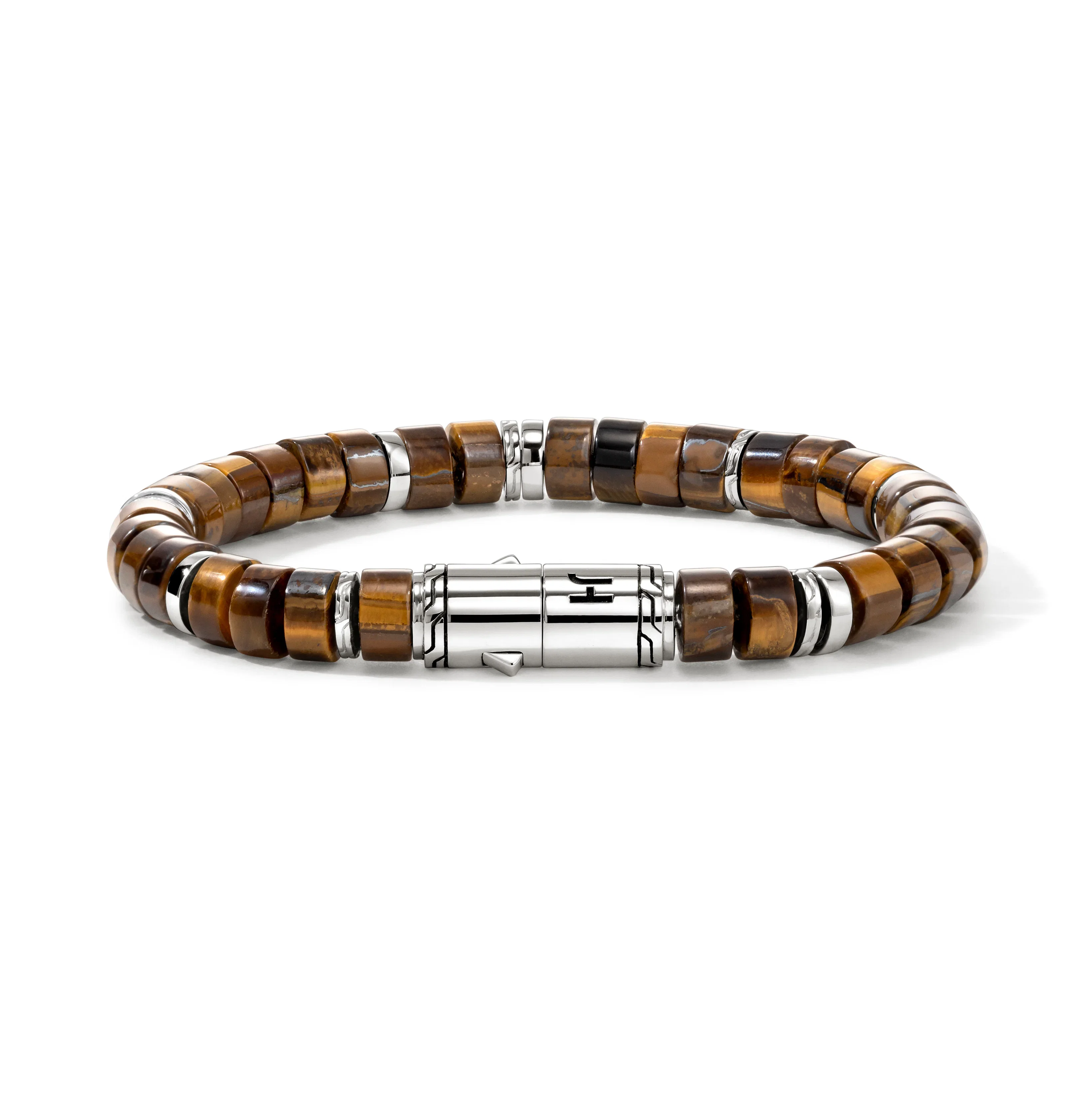 John Hardy Heishi Sterling Silver Tiger Eye Bracelet, 8mm