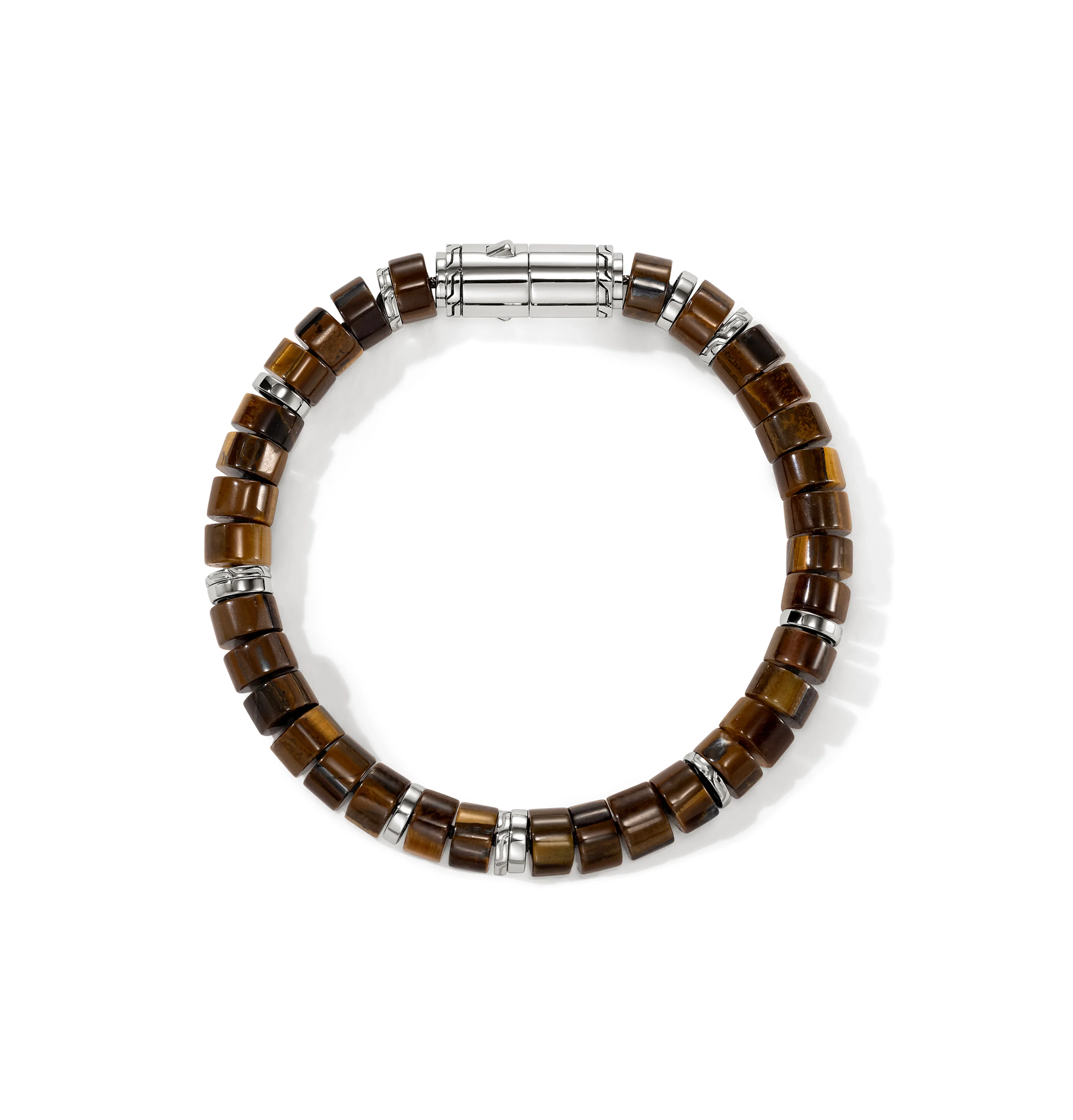 John Hardy Heishi Sterling Silver Tiger Eye Bracelet, 8mm