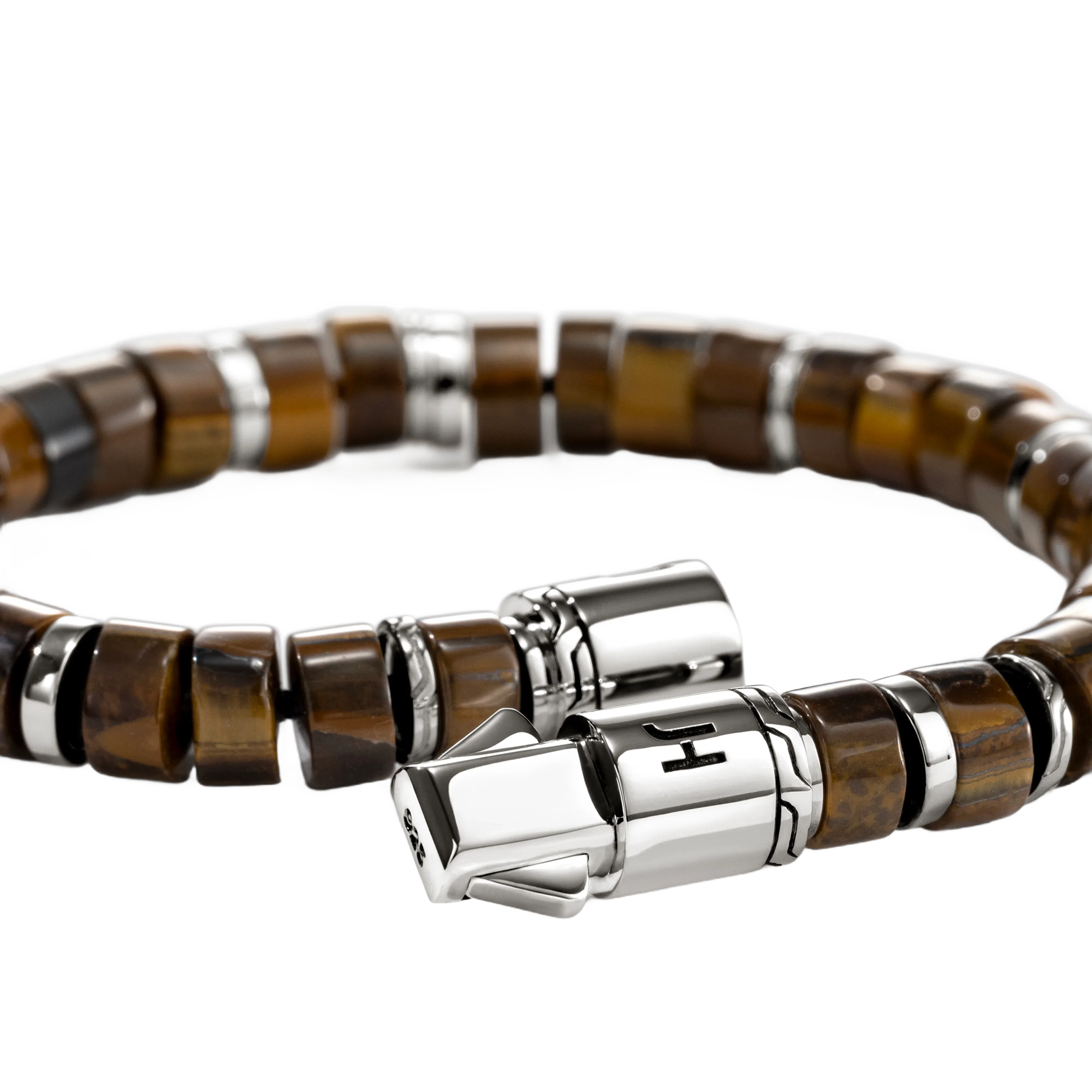 John Hardy Heishi Sterling Silver Tiger Eye Bracelet, 8mm