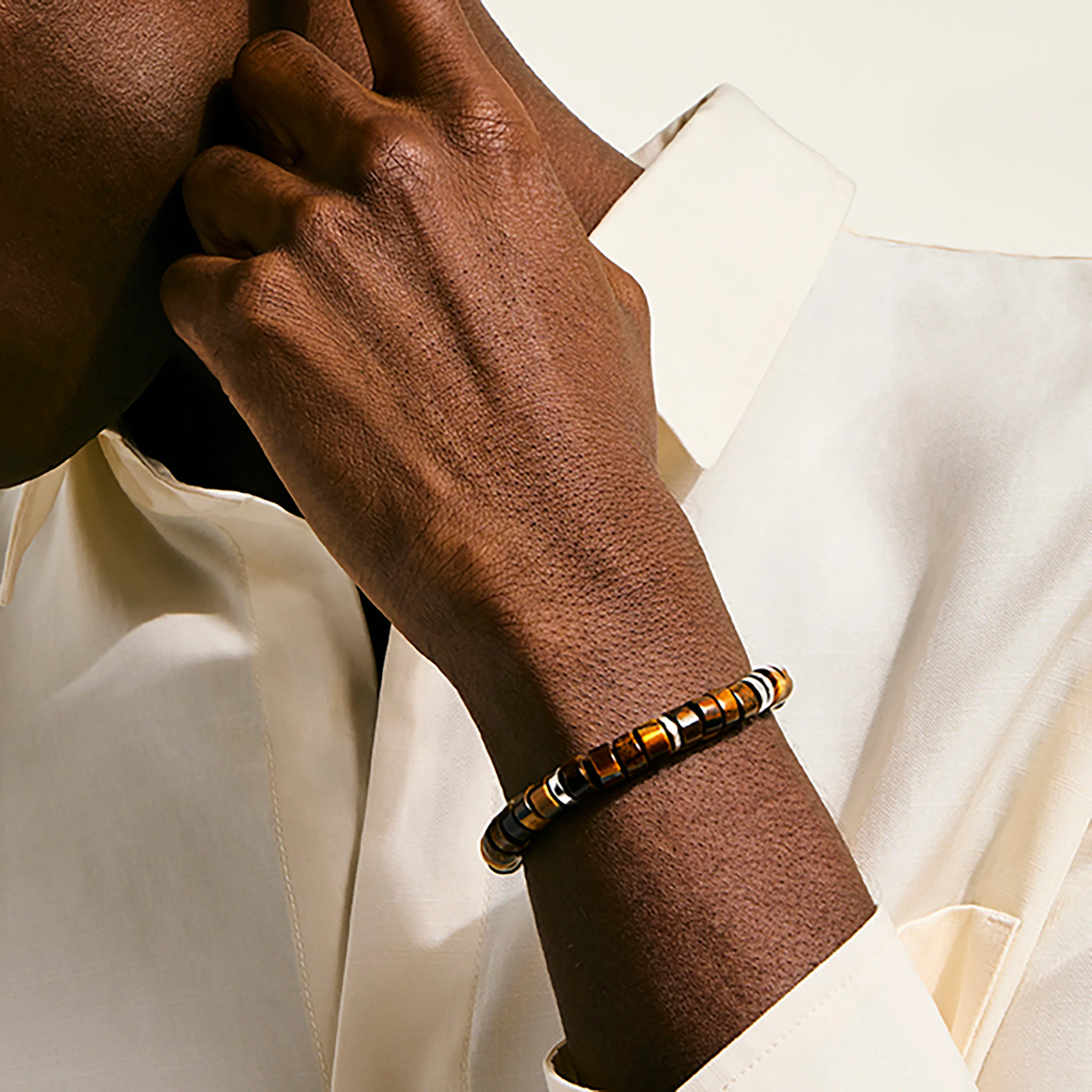John Hardy Heishi Sterling Silver Tiger Eye Bracelet, 8mm