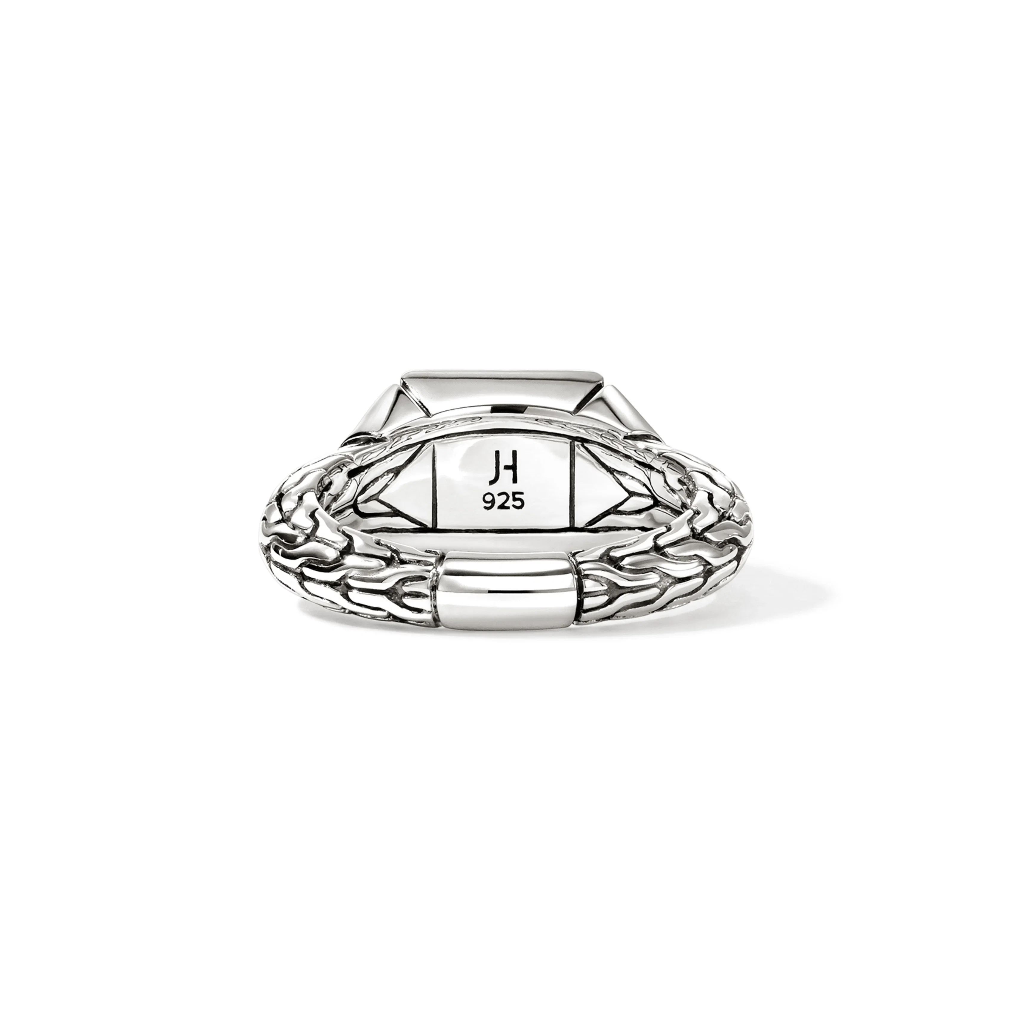 John Hardy Icon Stud Sterling Silver Pyramidal Diamond Ring, 9mm