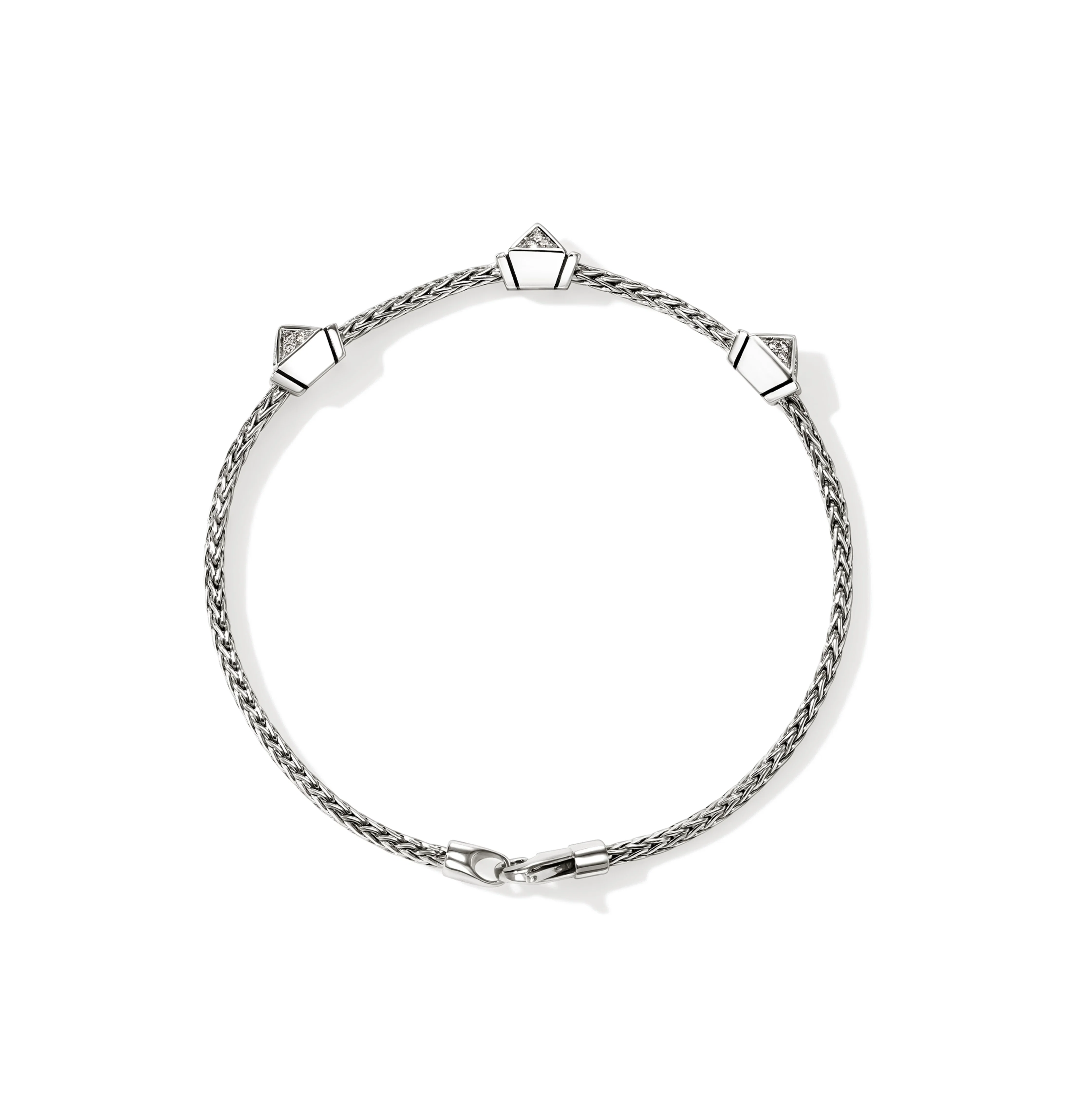 John Hardy Icon Stud Sterling Silver Diamond Chain Bracelet