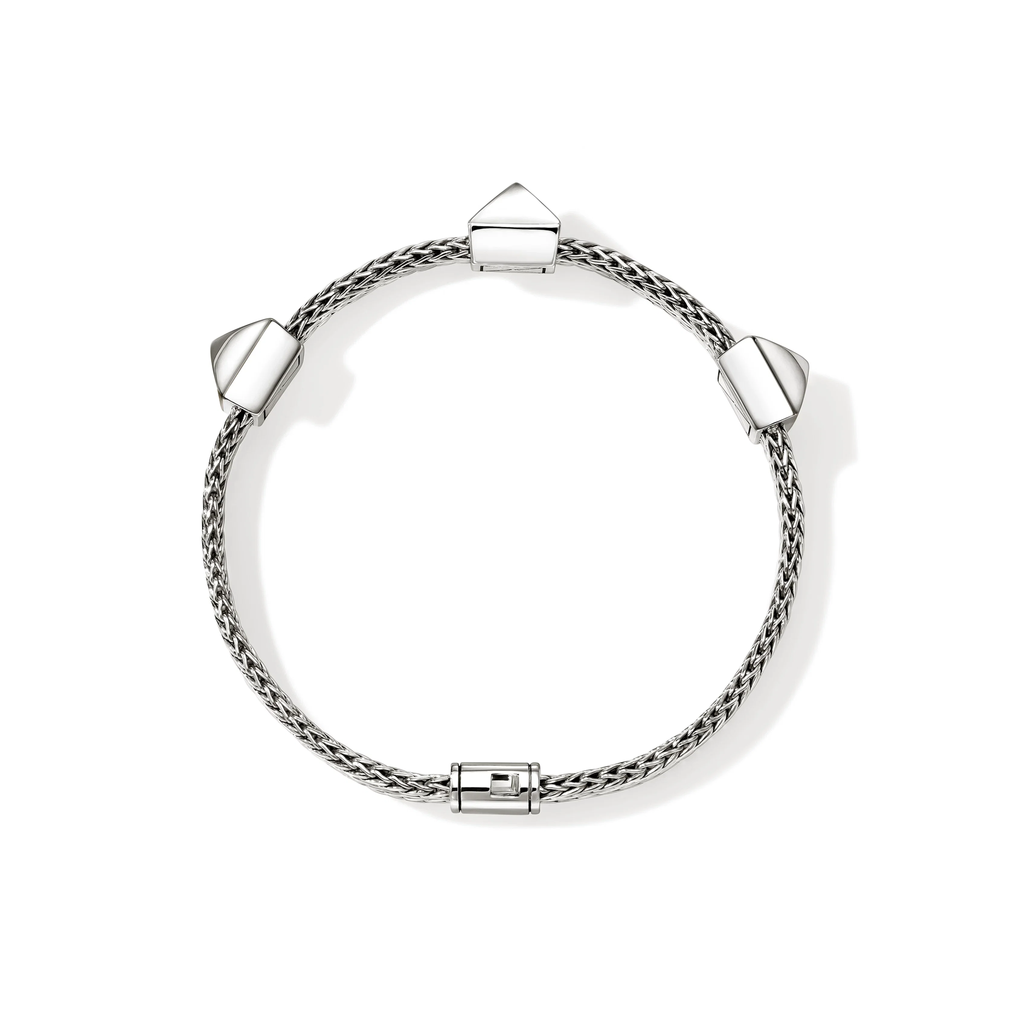 John Hardy Icon Stud Sterling Silver Flat Weave Chain Bracelet