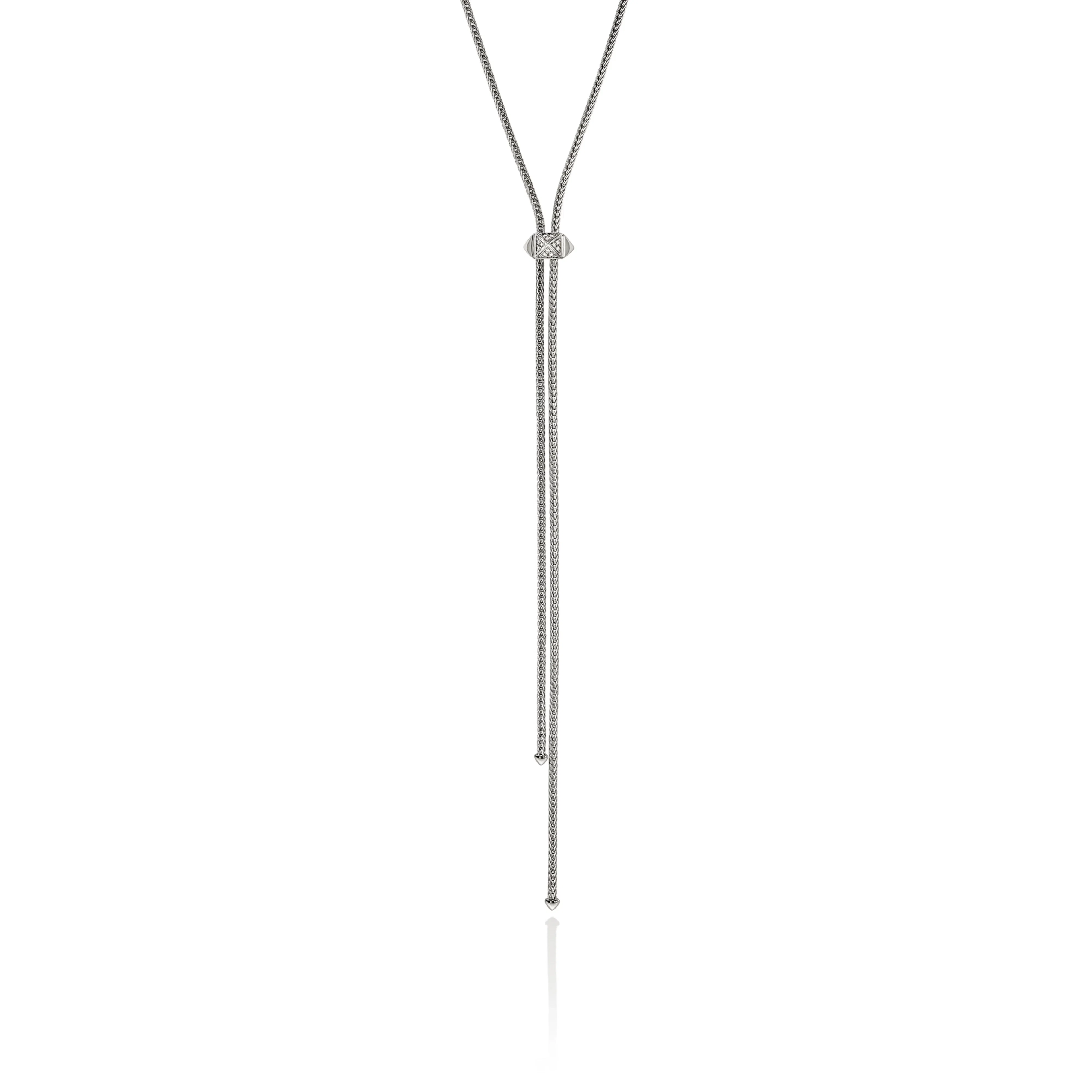 John Hardy Icon Stud Lariat Necklace with Diamond Stud Accents, 1.8mm
