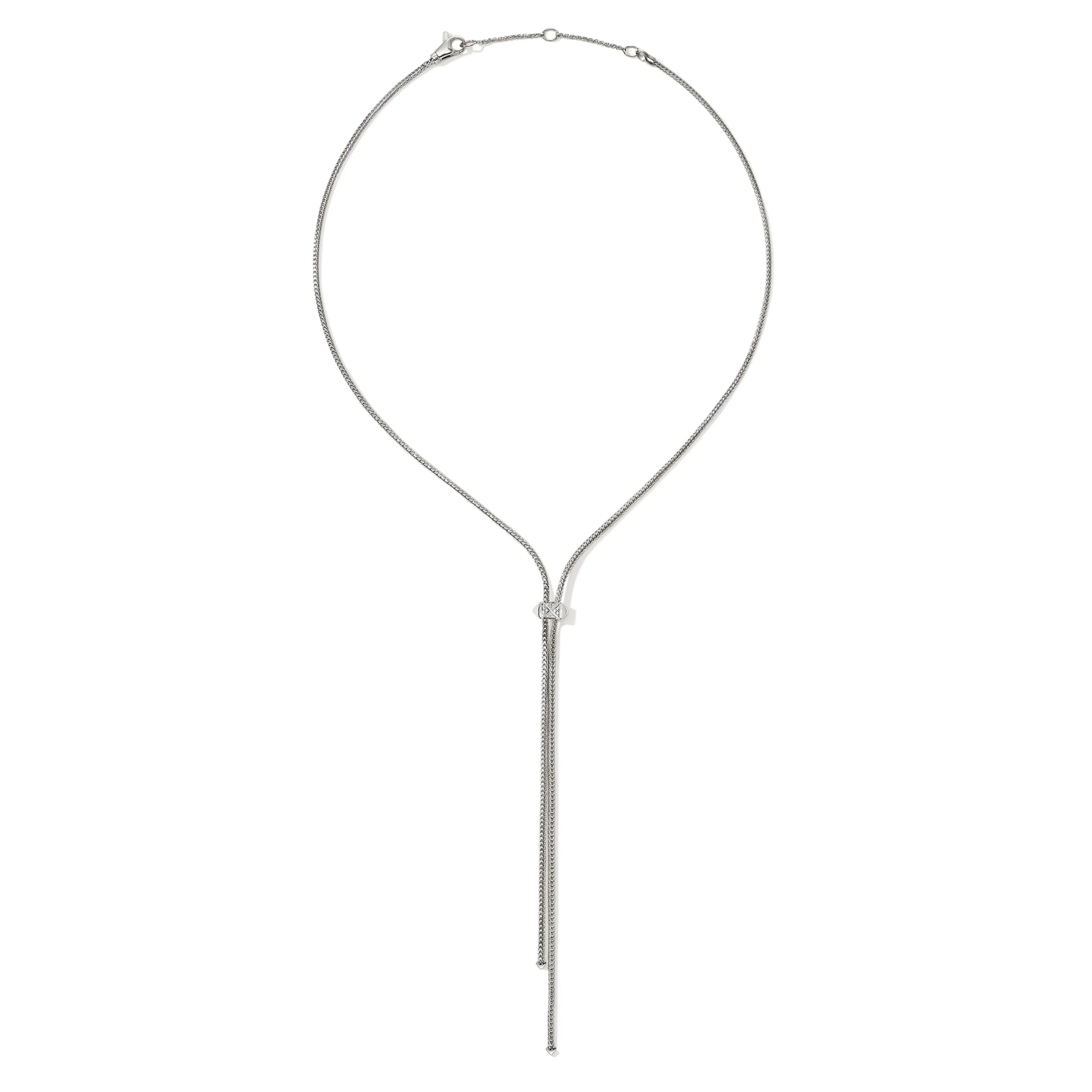 John Hardy Icon Stud Lariat Necklace with Diamond Stud Accents, 1.8mm