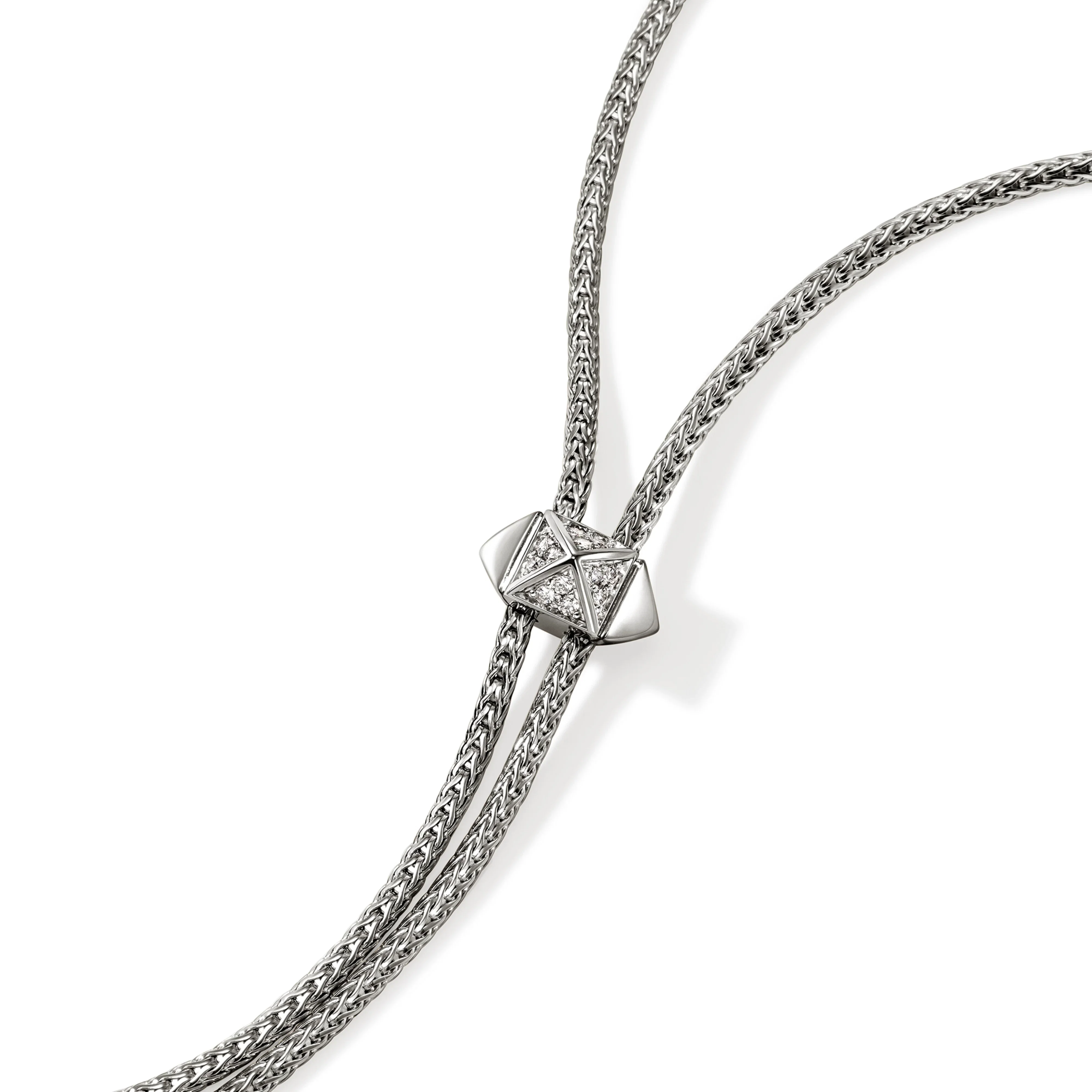 John Hardy Icon Stud Lariat Necklace with Diamond Stud Accents, 1.8mm