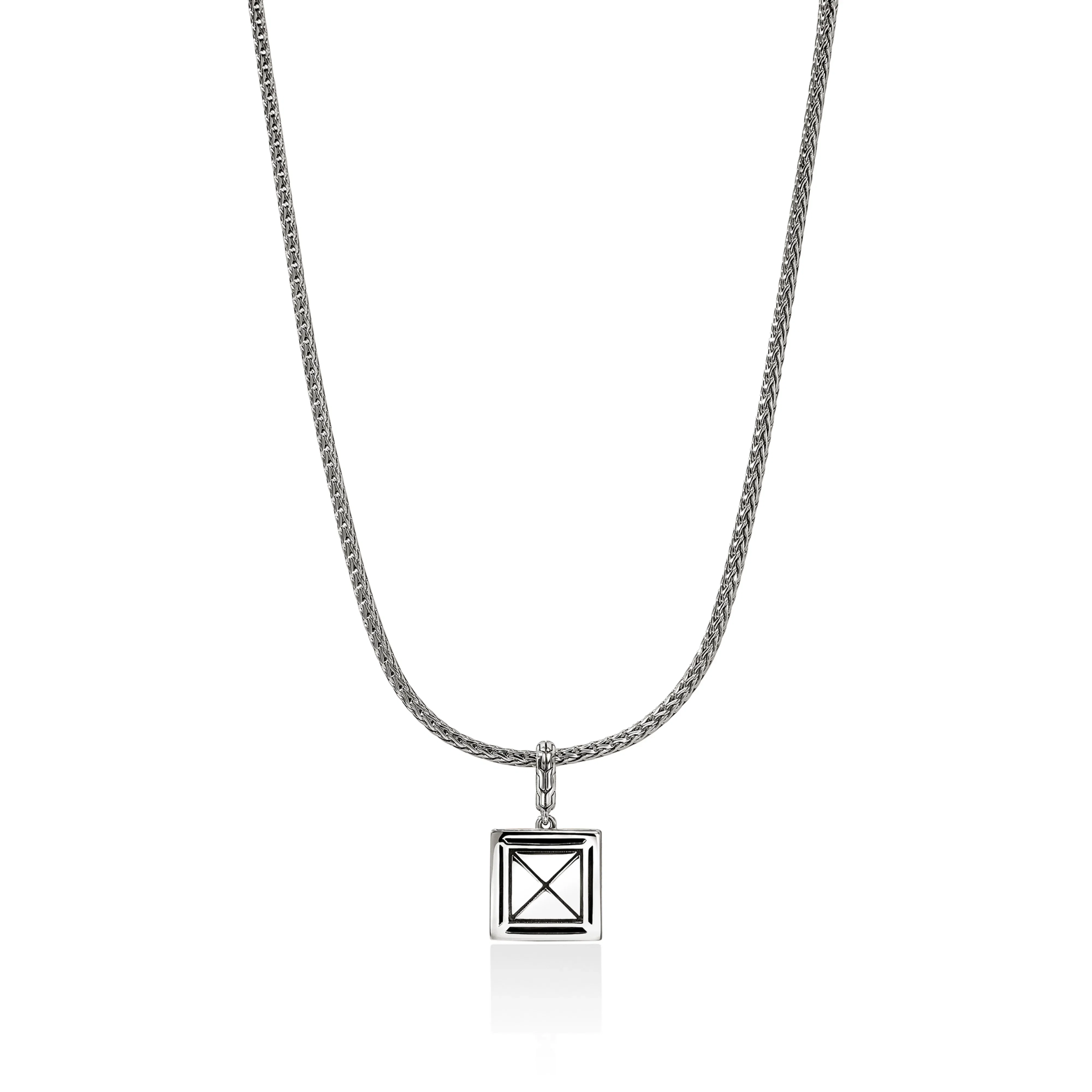 John Hardy Icon Stud Sterling Silver Diamond Pendant Necklace