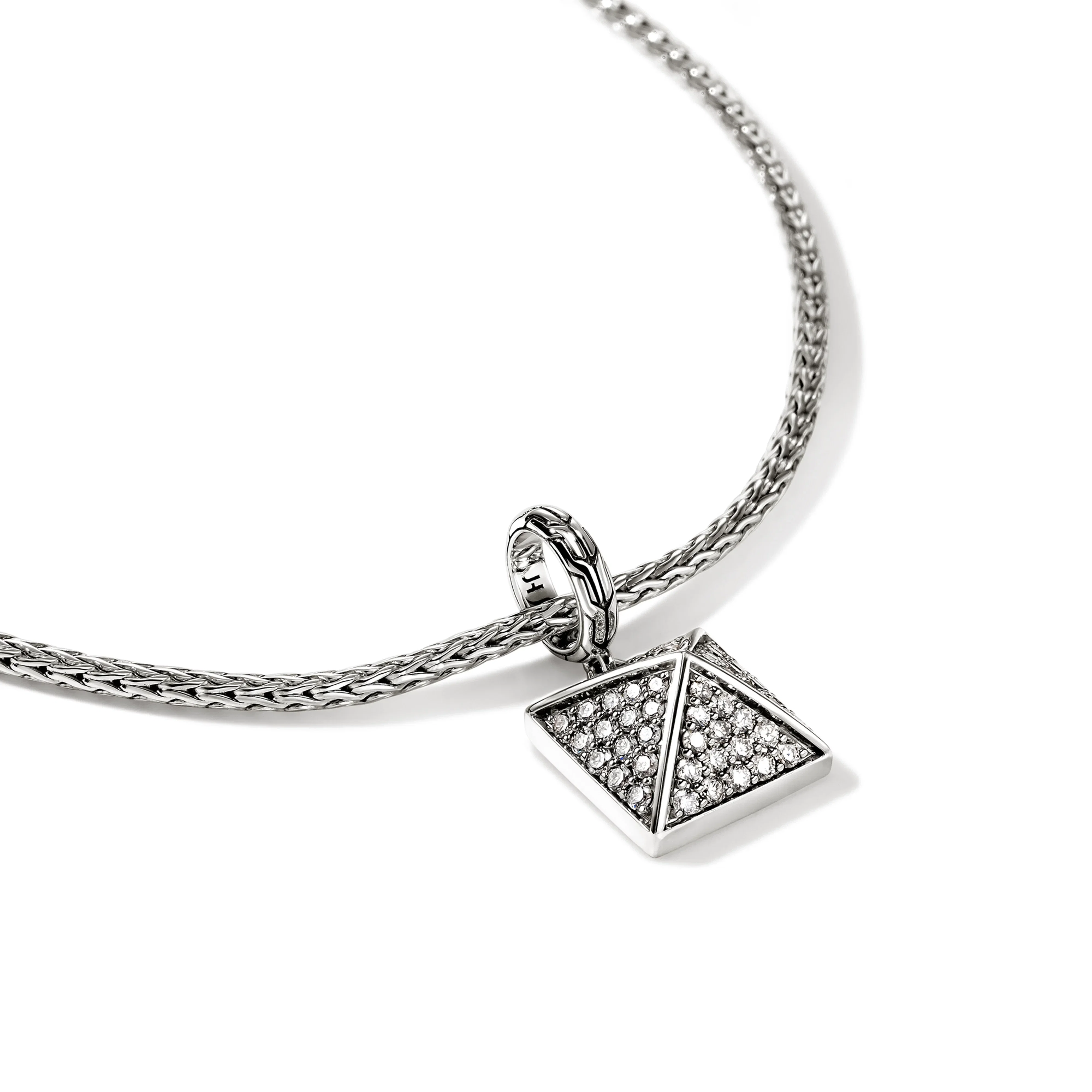 John Hardy Icon Stud Sterling Silver Diamond Pendant Necklace