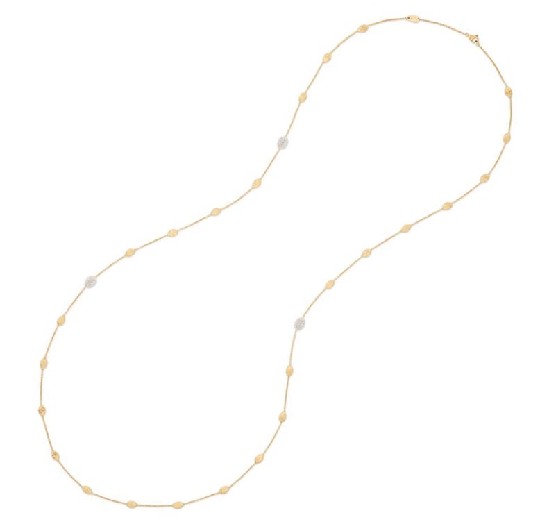 Marco Bicego Siviglia Small Bean Long Necklace with Diamond Accents
