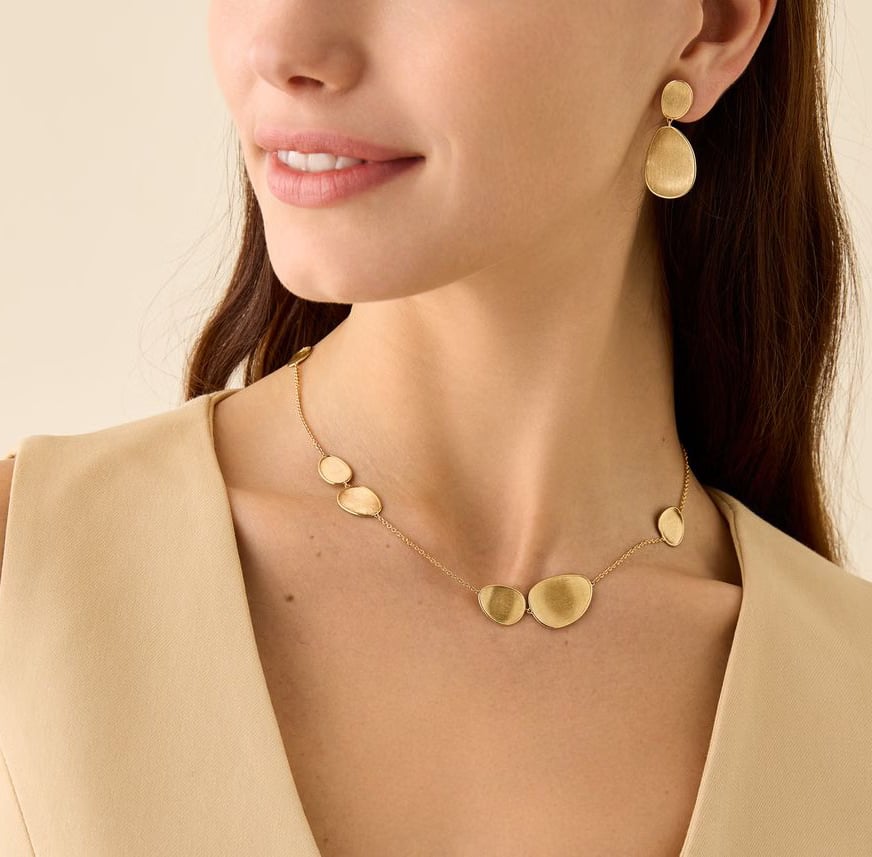 Marco Bicego Lunaria Yellow Gold Small Petal Station Necklace