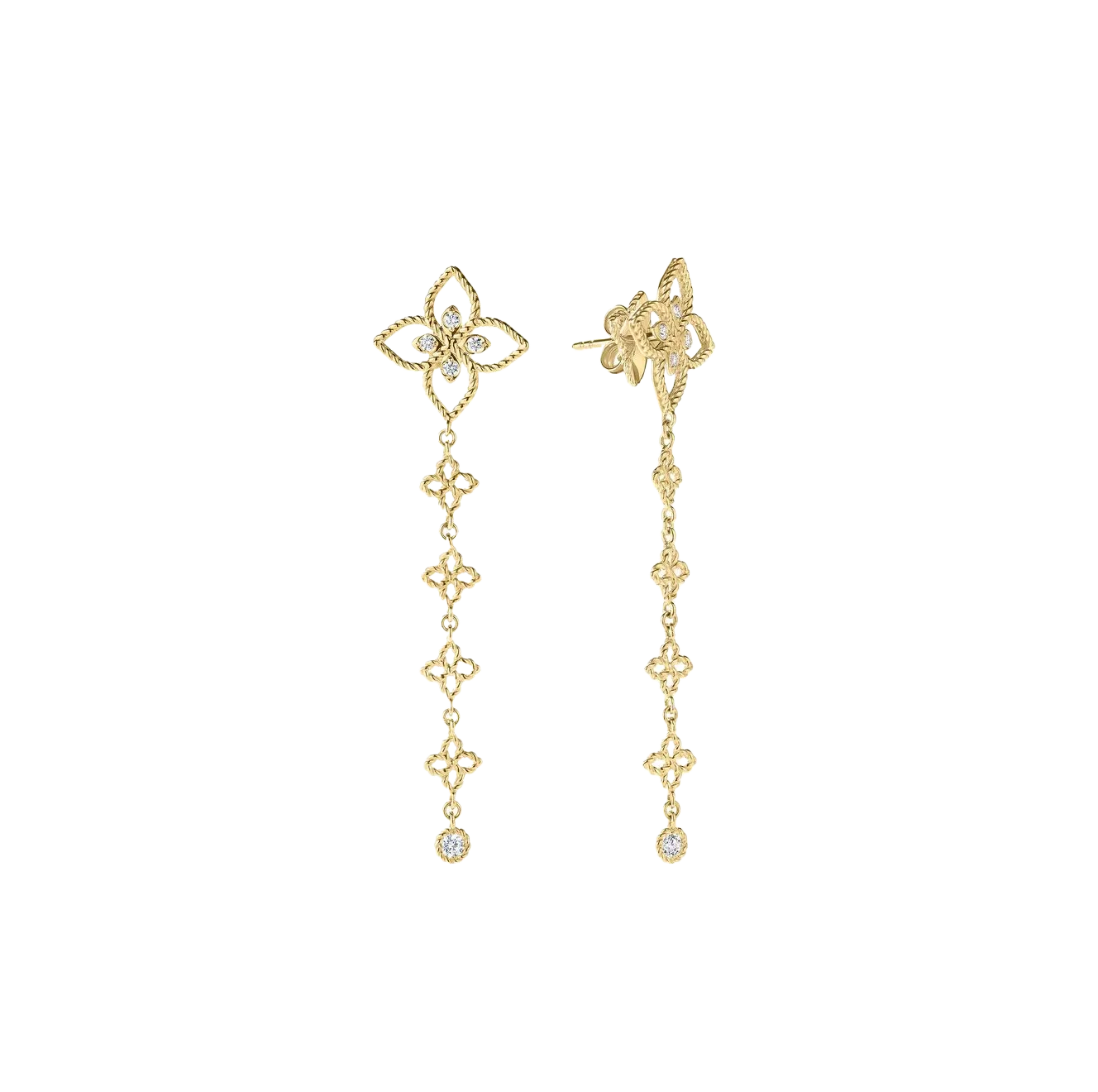 Roberto Coin Principessa Diamond Flower Dangle Earrings