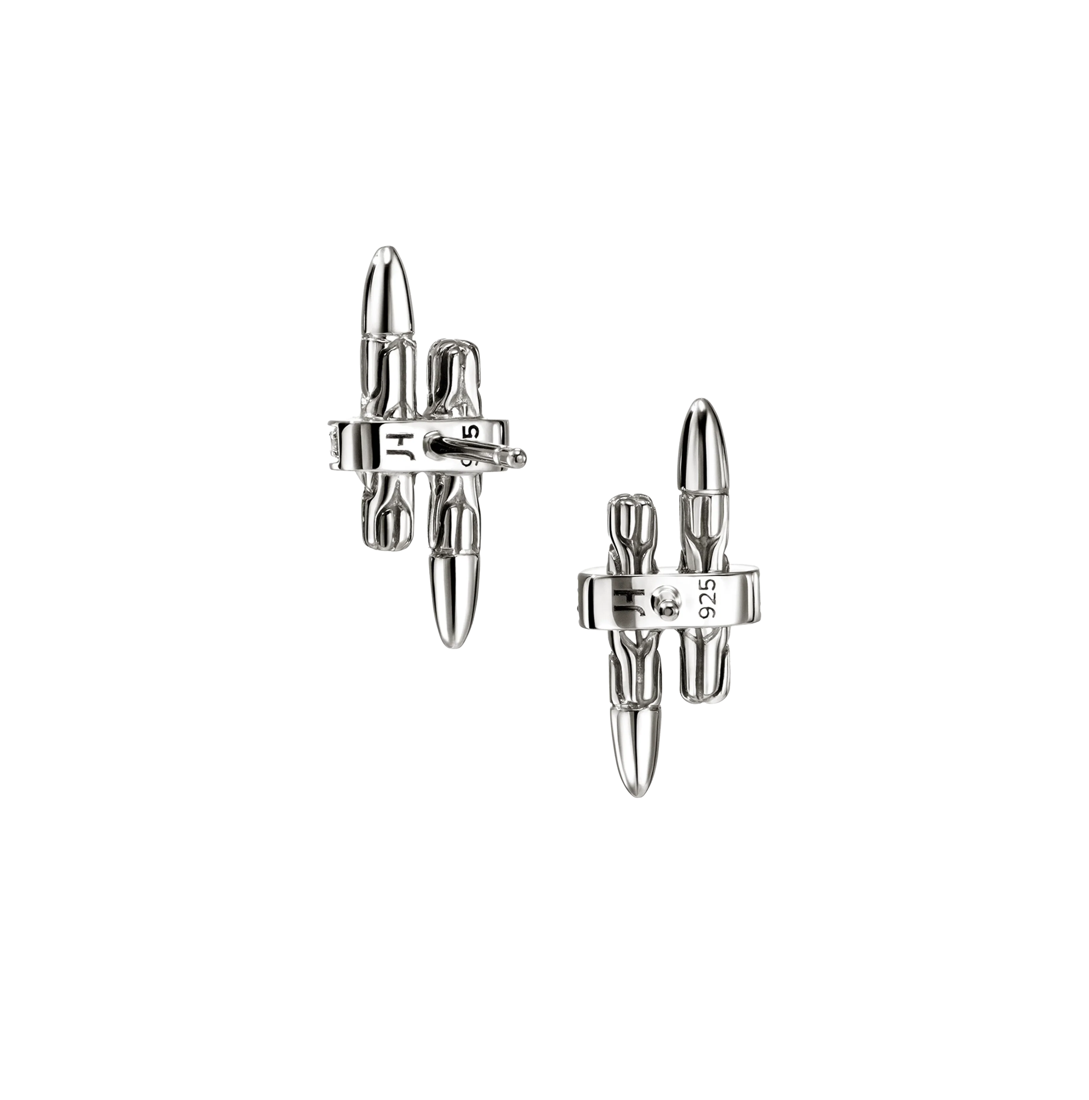 John Hardy Spear Sterling Silver Diamond Stud Earrings