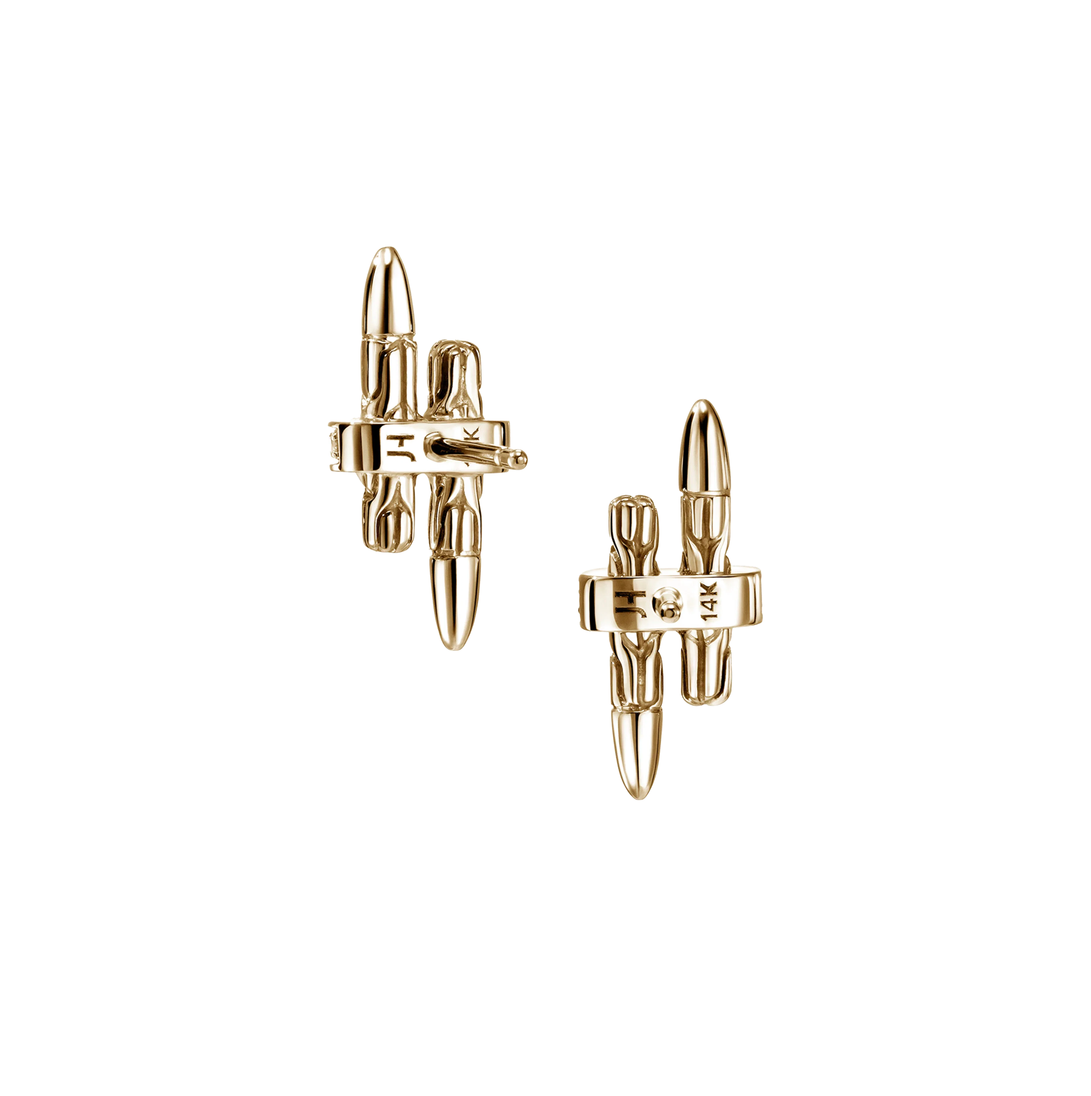 John Hardy Spear Yellow Gold Diamond Stud Earrings