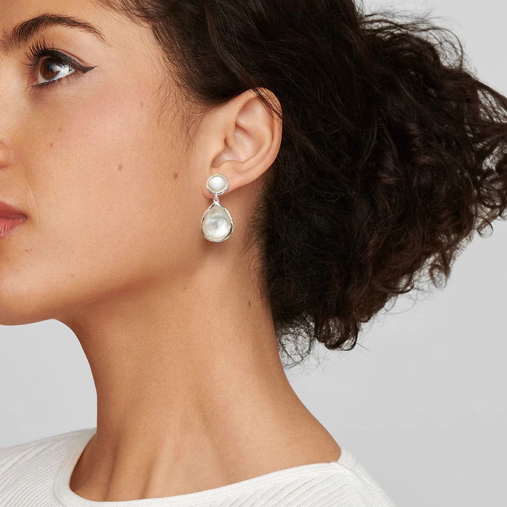 IPPOLITA Rock Candy 2-Stone Snowman Post Earrings in Mother-of-Pearl