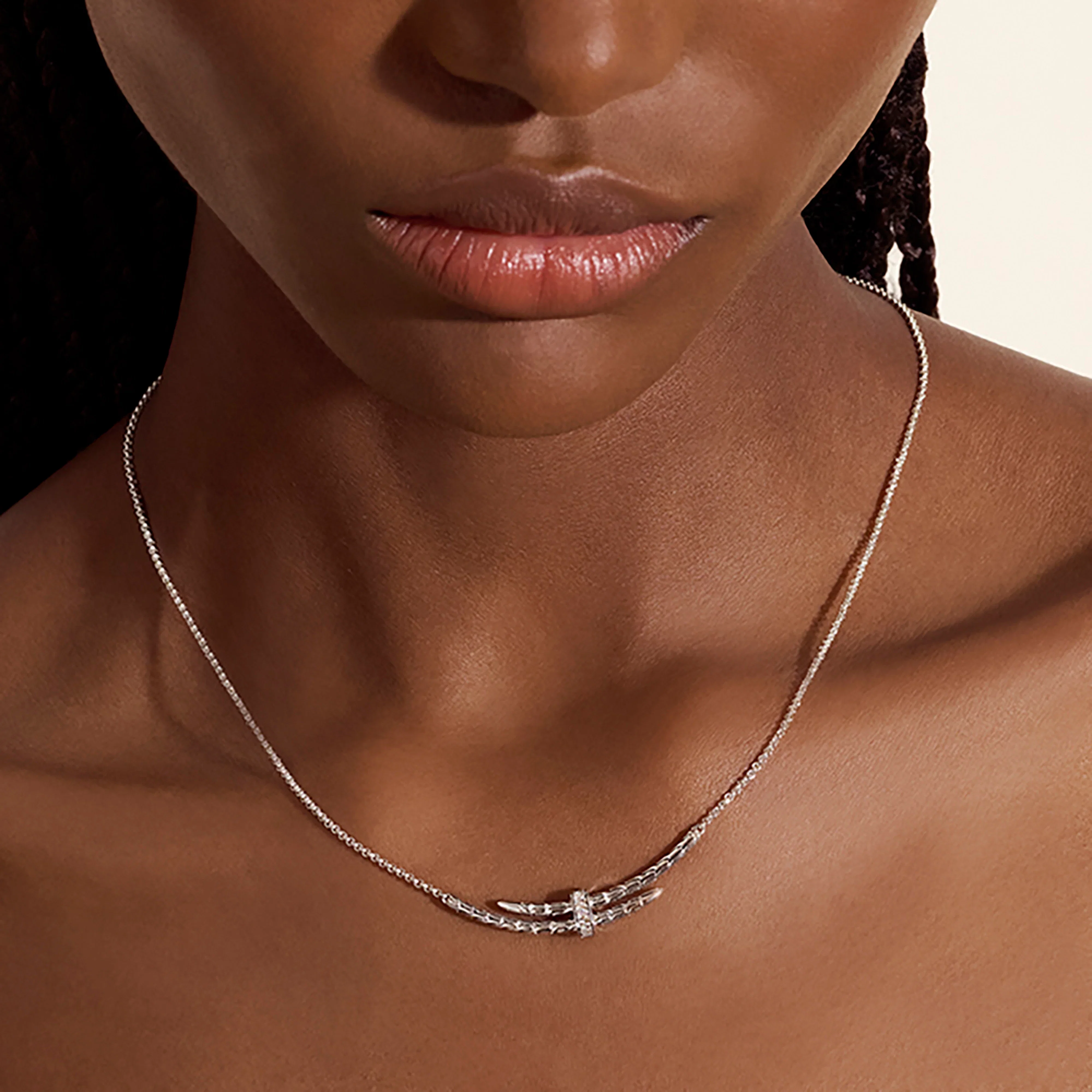 John Hardy Spear Sterling Silver Station Necklace with Diamonds