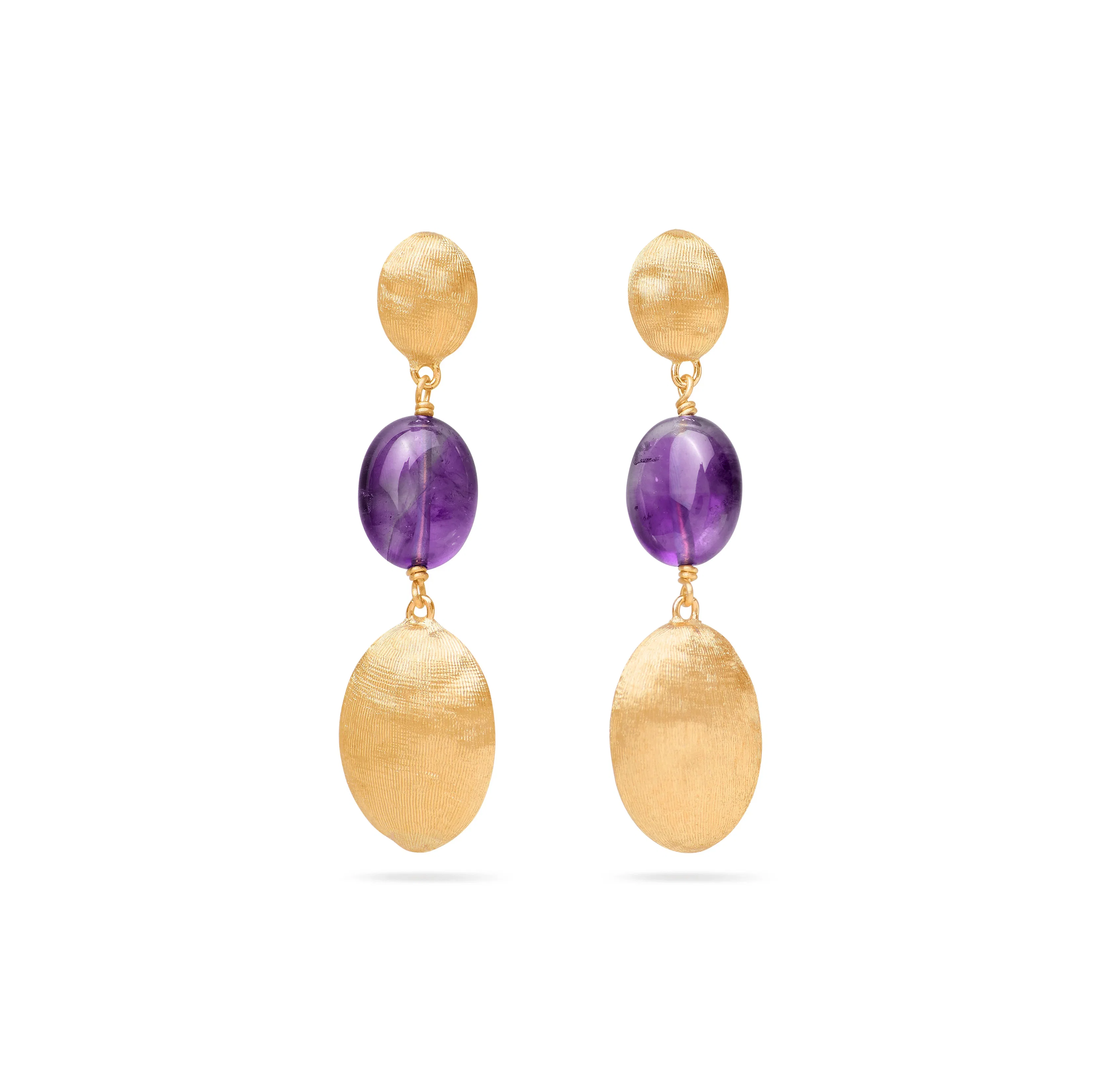 Marco Bicego Siviglia Yellow Gold Bead and Amethyst Dangle Earrings
