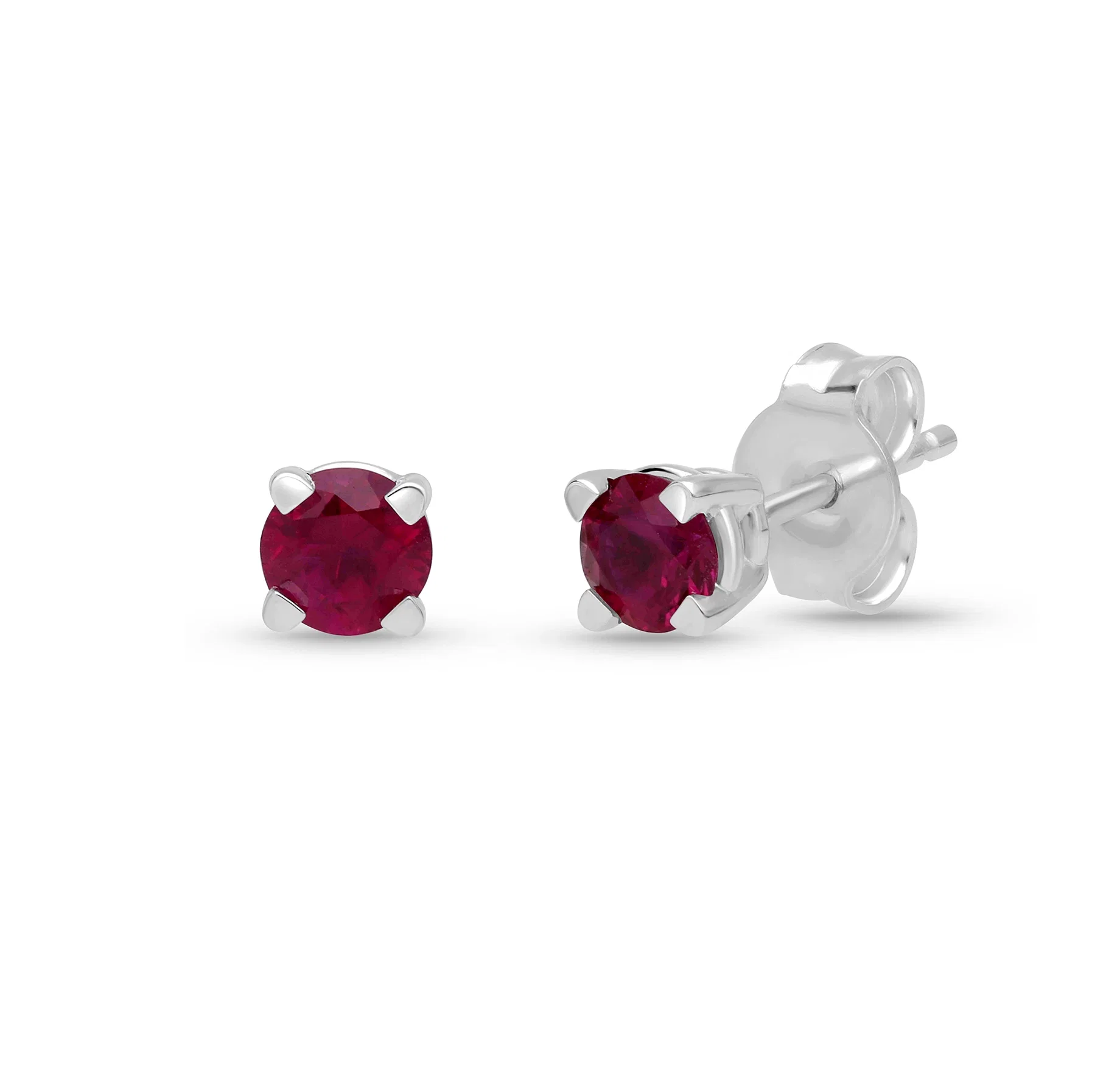 Sabel Collection White Gold Ruby Stud Earrings