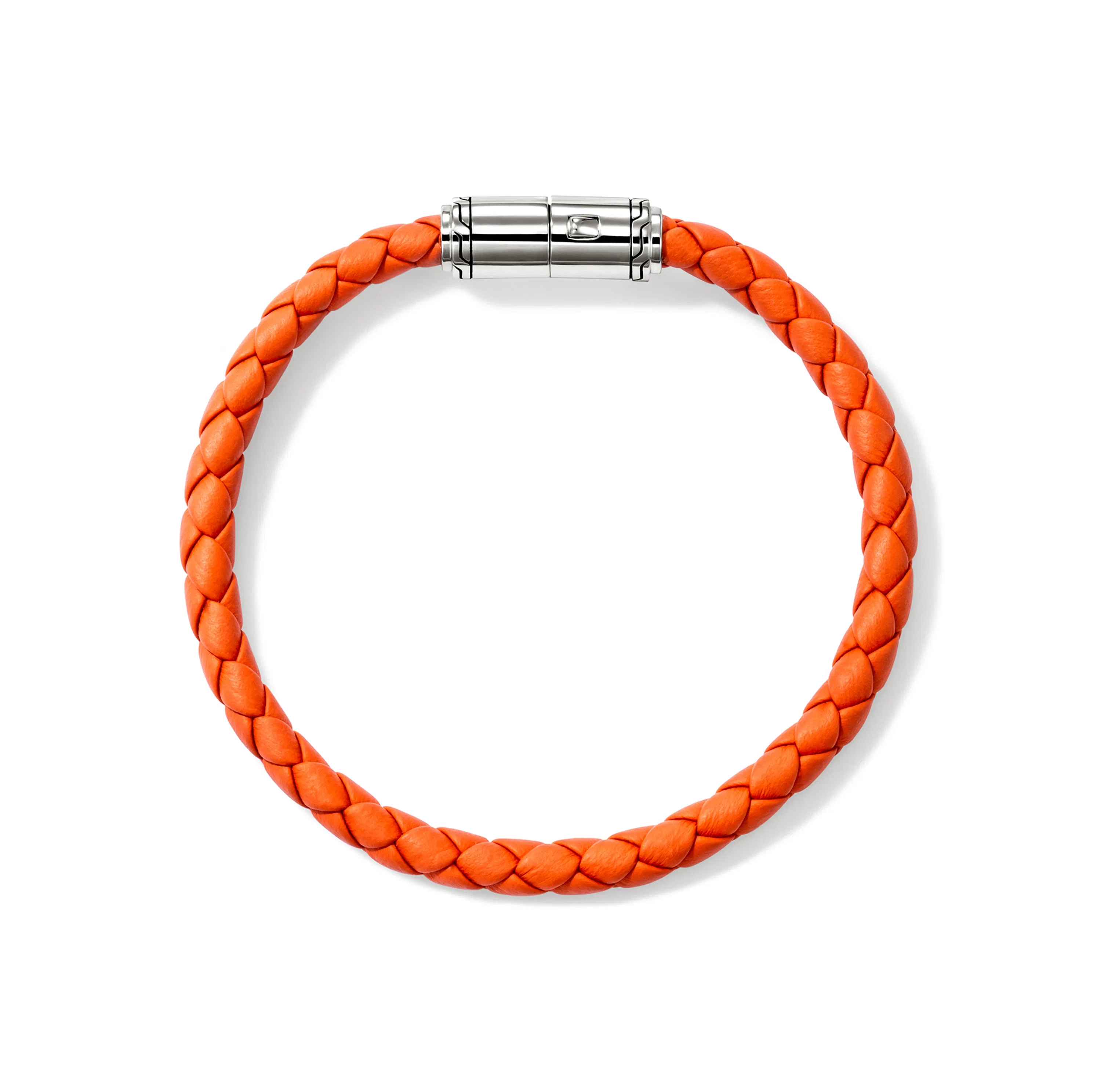 John Hardy Sterling Silver and Orange Leather Cord Bracelet