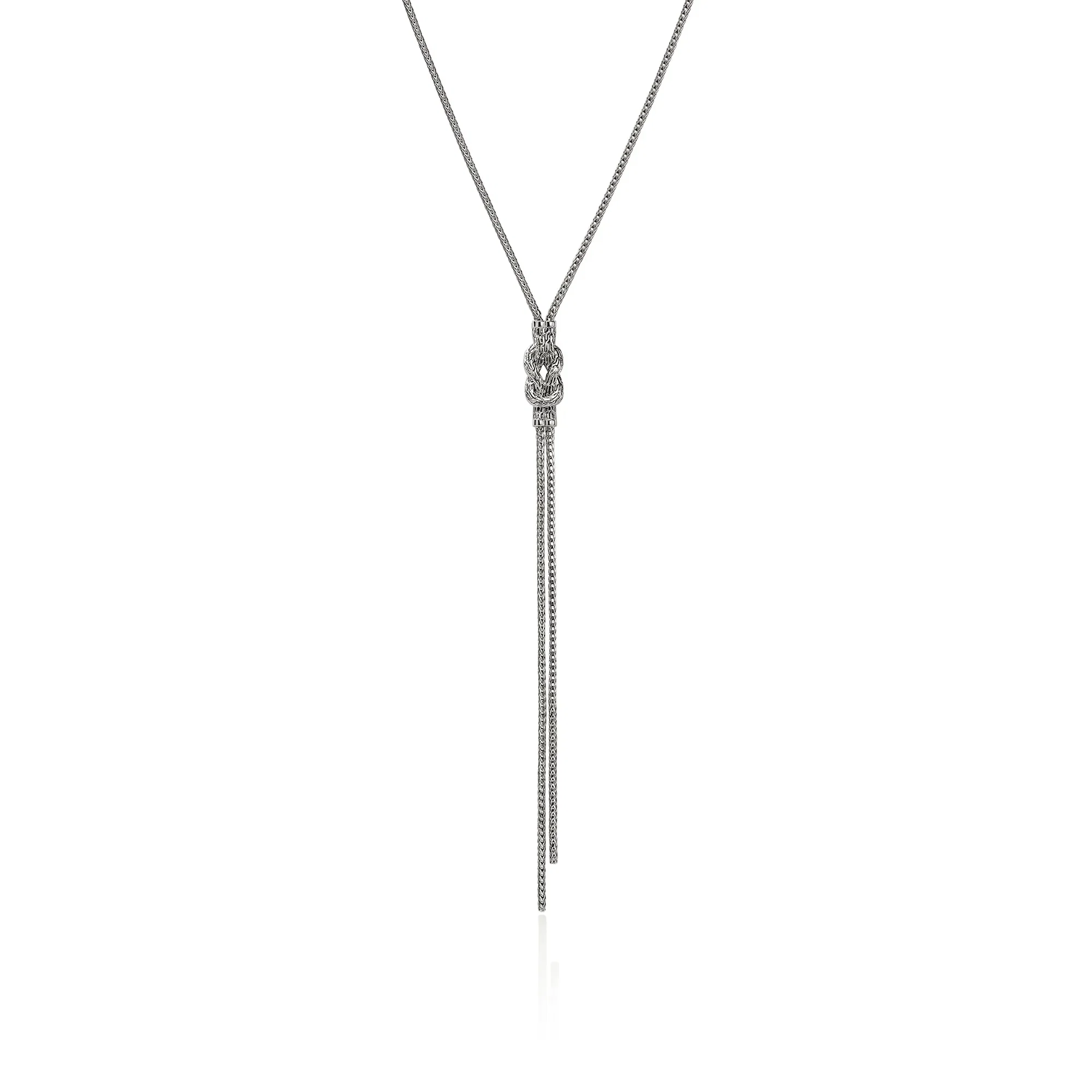 John Hardy Love Knot Sterling Silver Diamond Y Necklace
