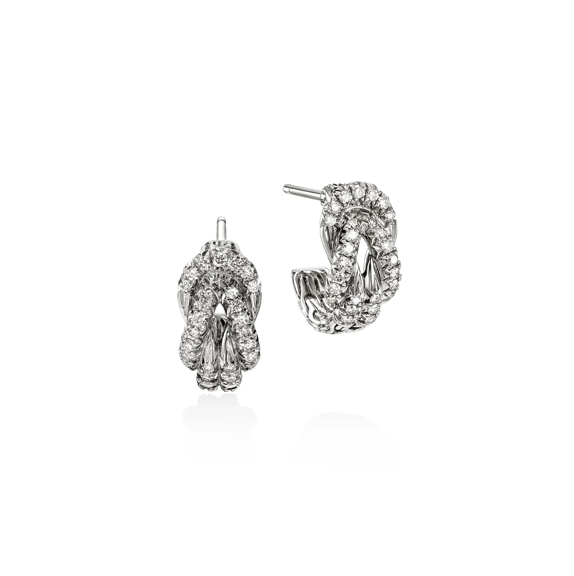 John Hardy Love Knot Sterling Silver Diamond Hoop Earrings, 13mm