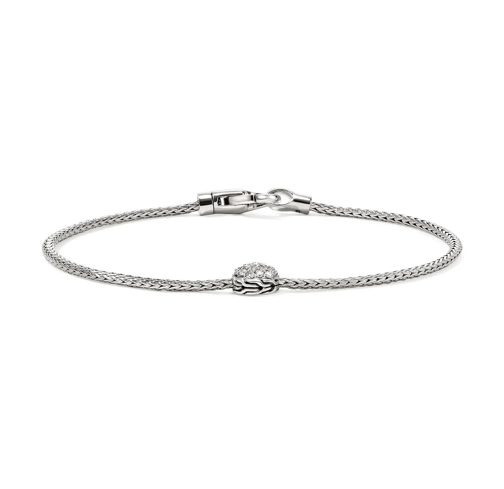John Hardy Essentials Sterling Silver Pavé Diamond Bracelet