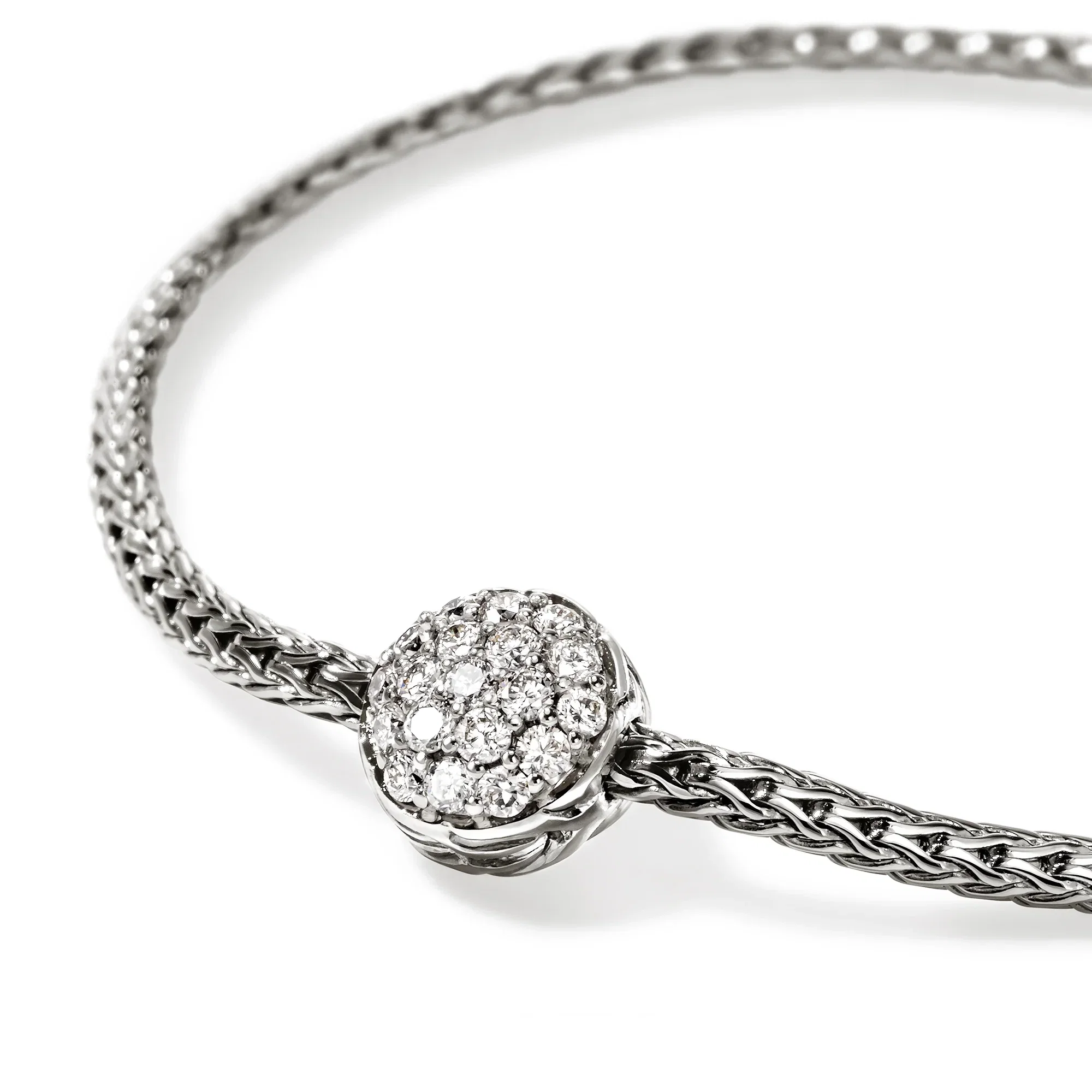 John Hardy Essentials Sterling Silver Pavé Diamond Bracelet