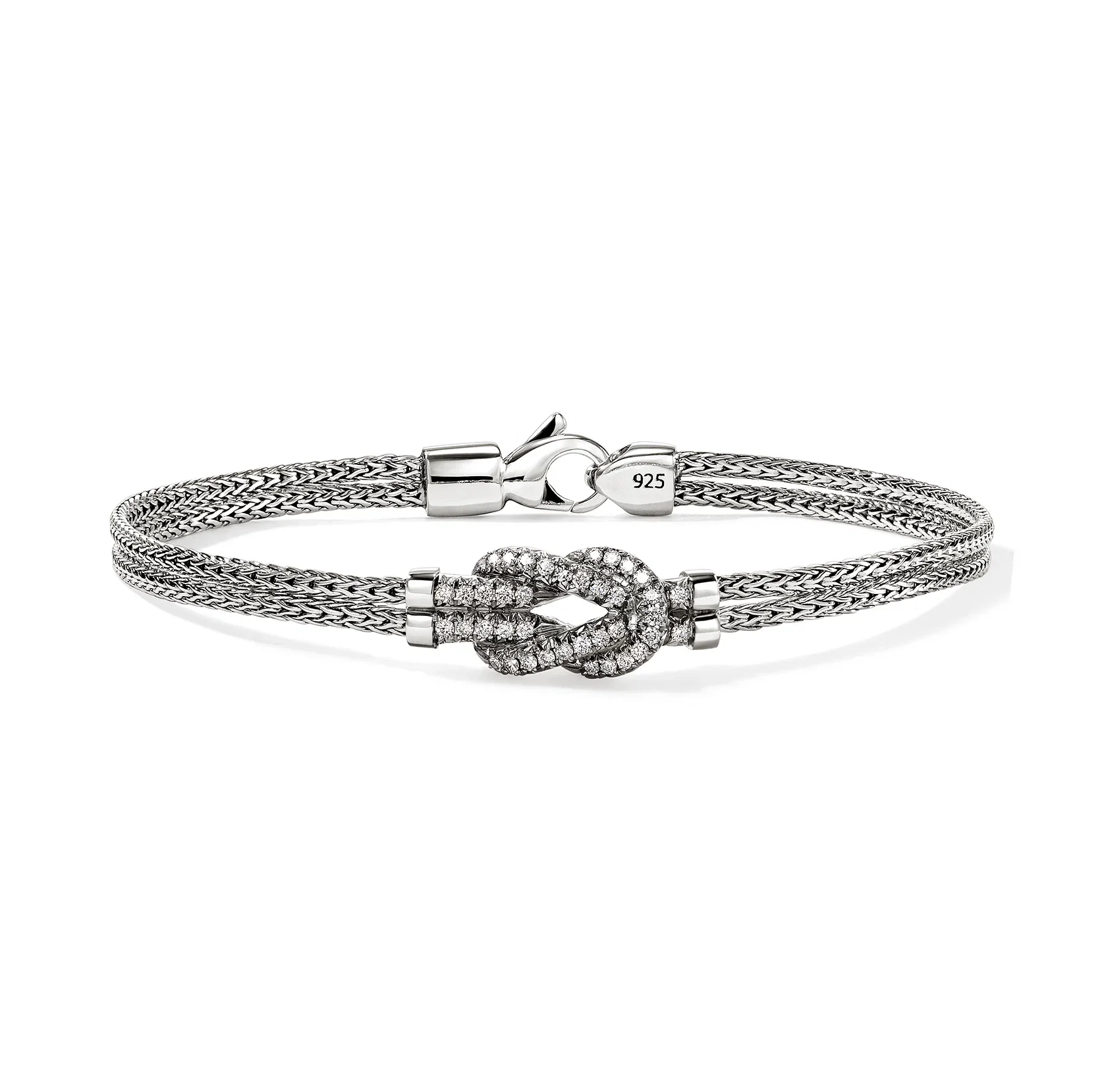 John Hardy Love Knot Sterling Silver Diamond Bracelet