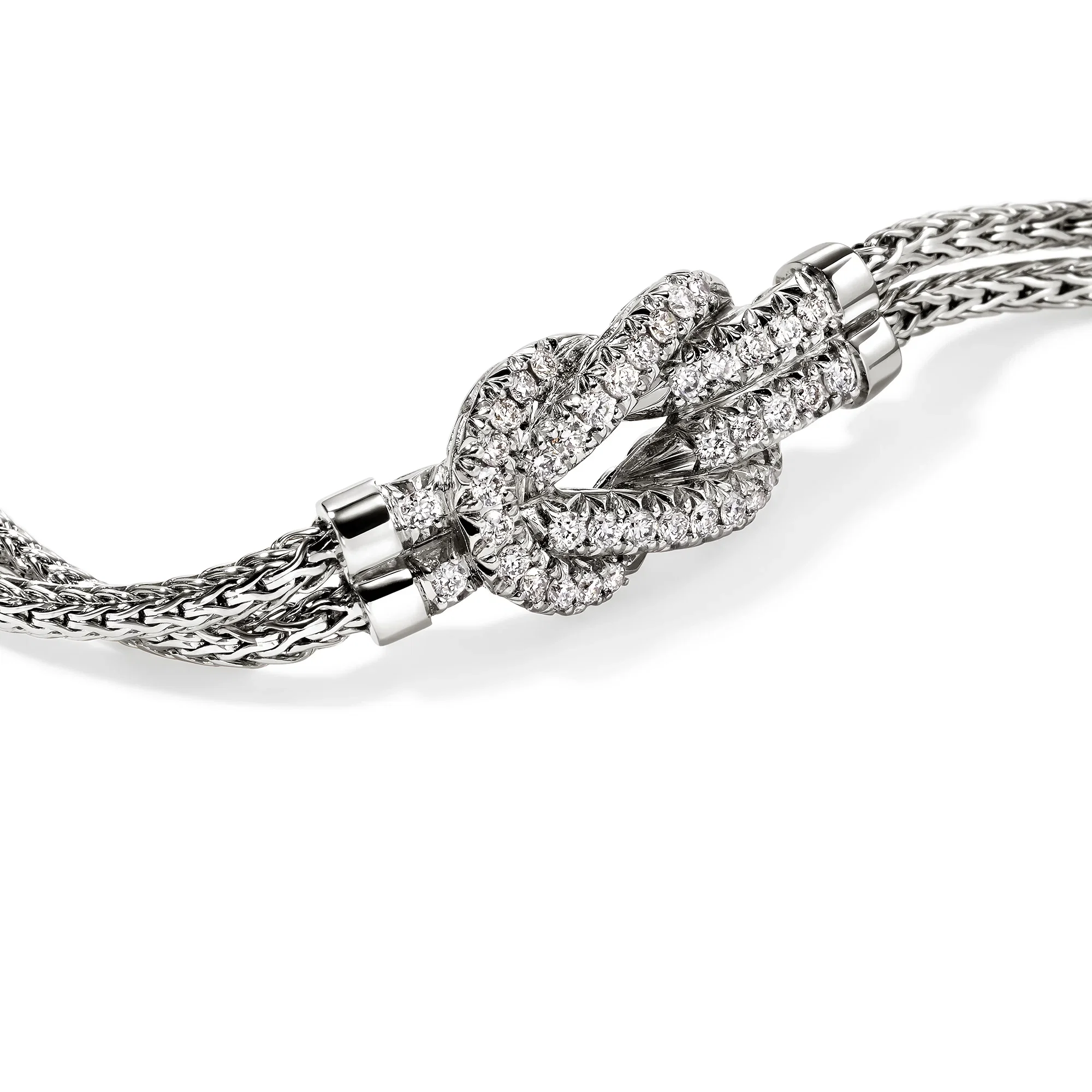 John Hardy Love Knot Sterling Silver Diamond Bracelet