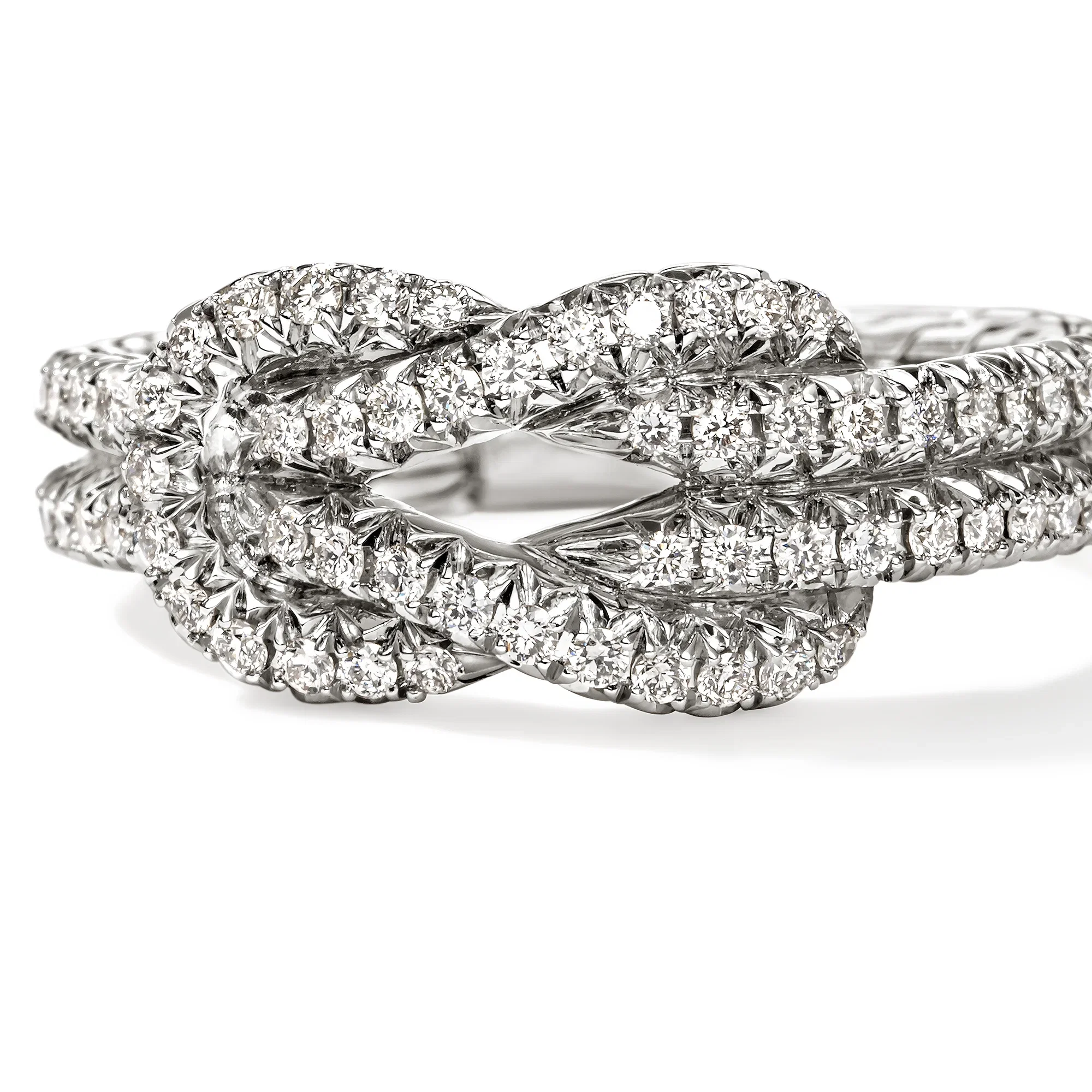 John Hardy Love Knot Sterling Silver Diamond Ring