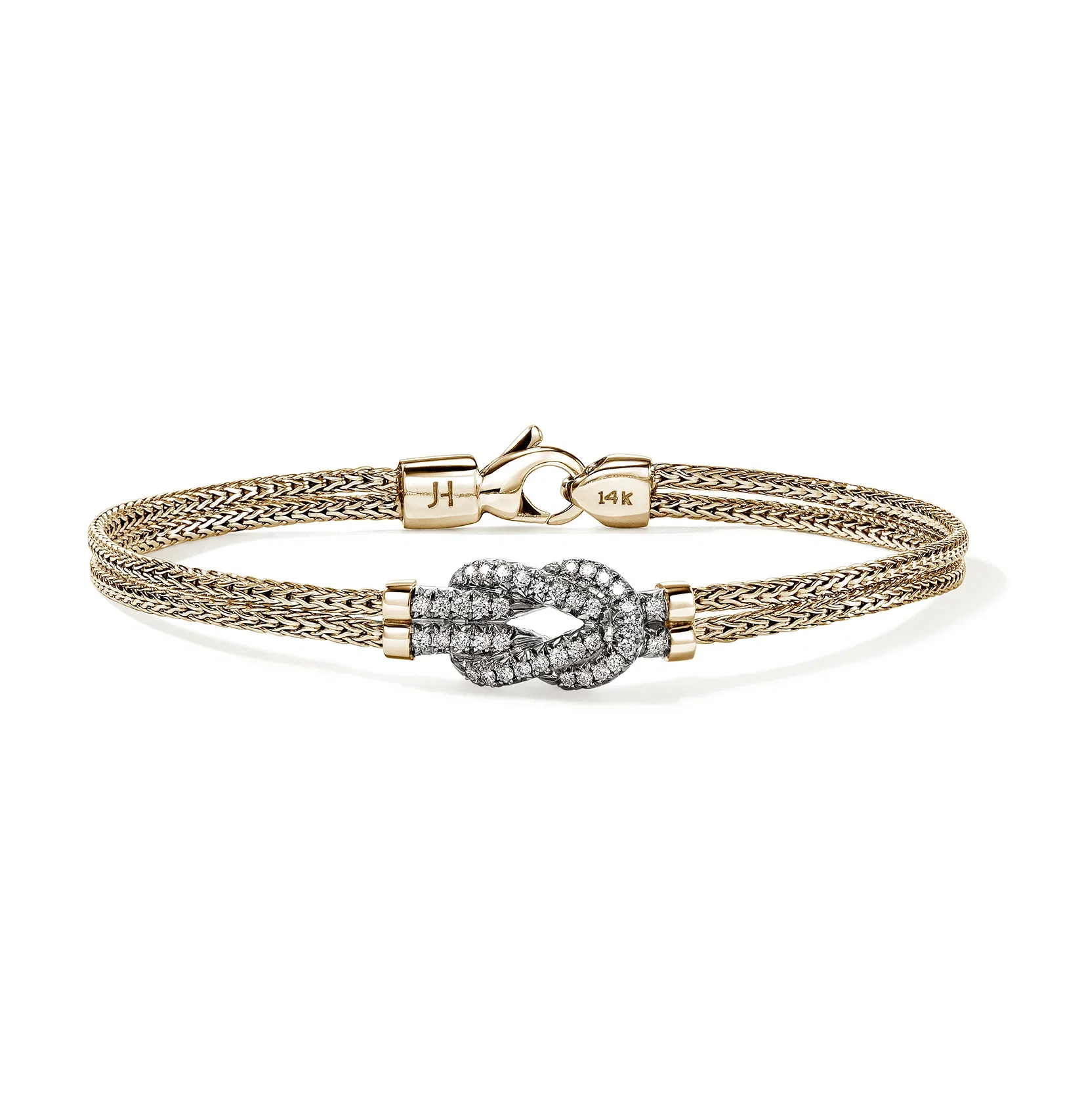 John Hardy Love Knot Yellow Gold Diamond Bracelet