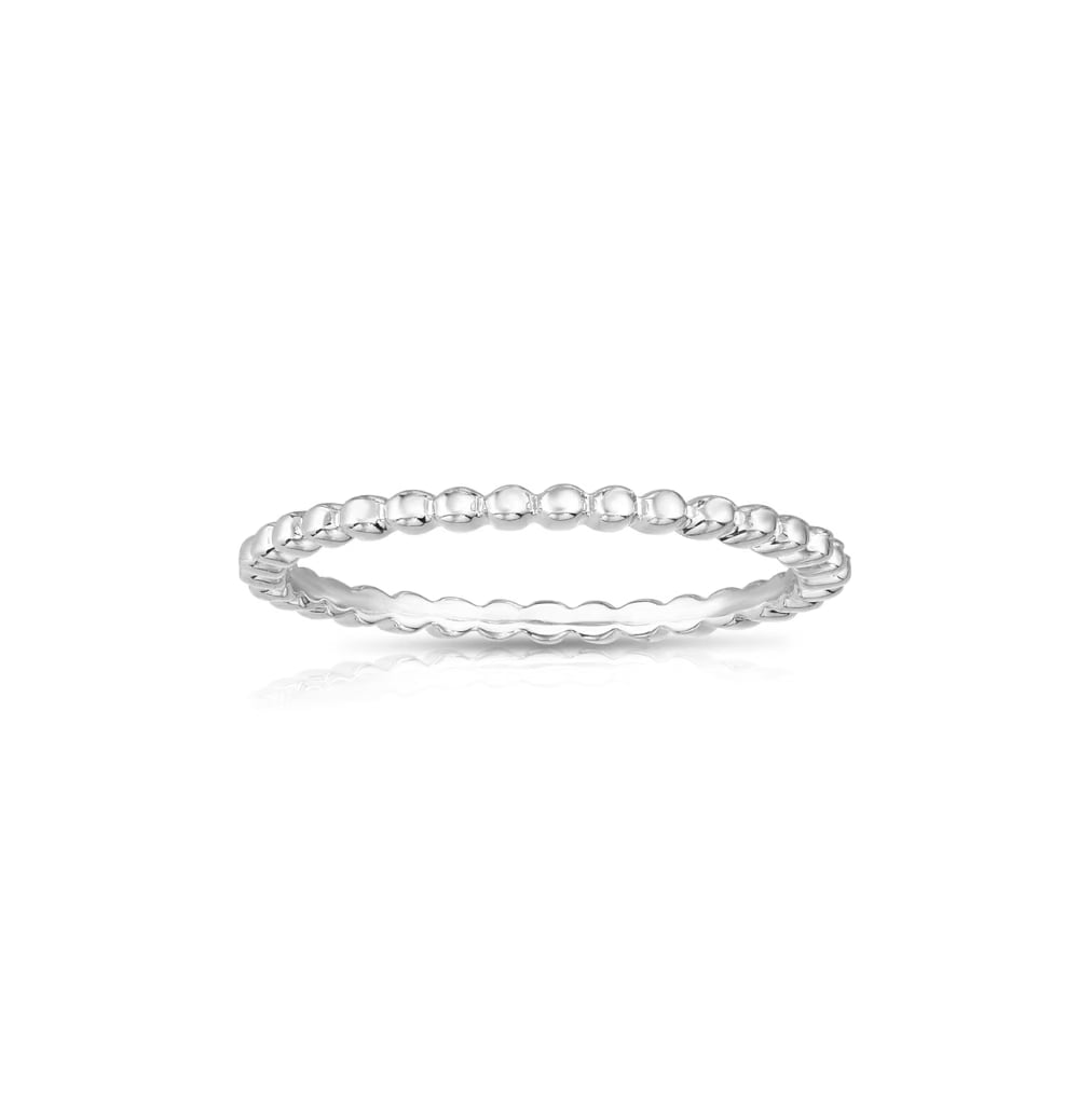 Sabel Collection White Gold Beaded Stacking Ring
