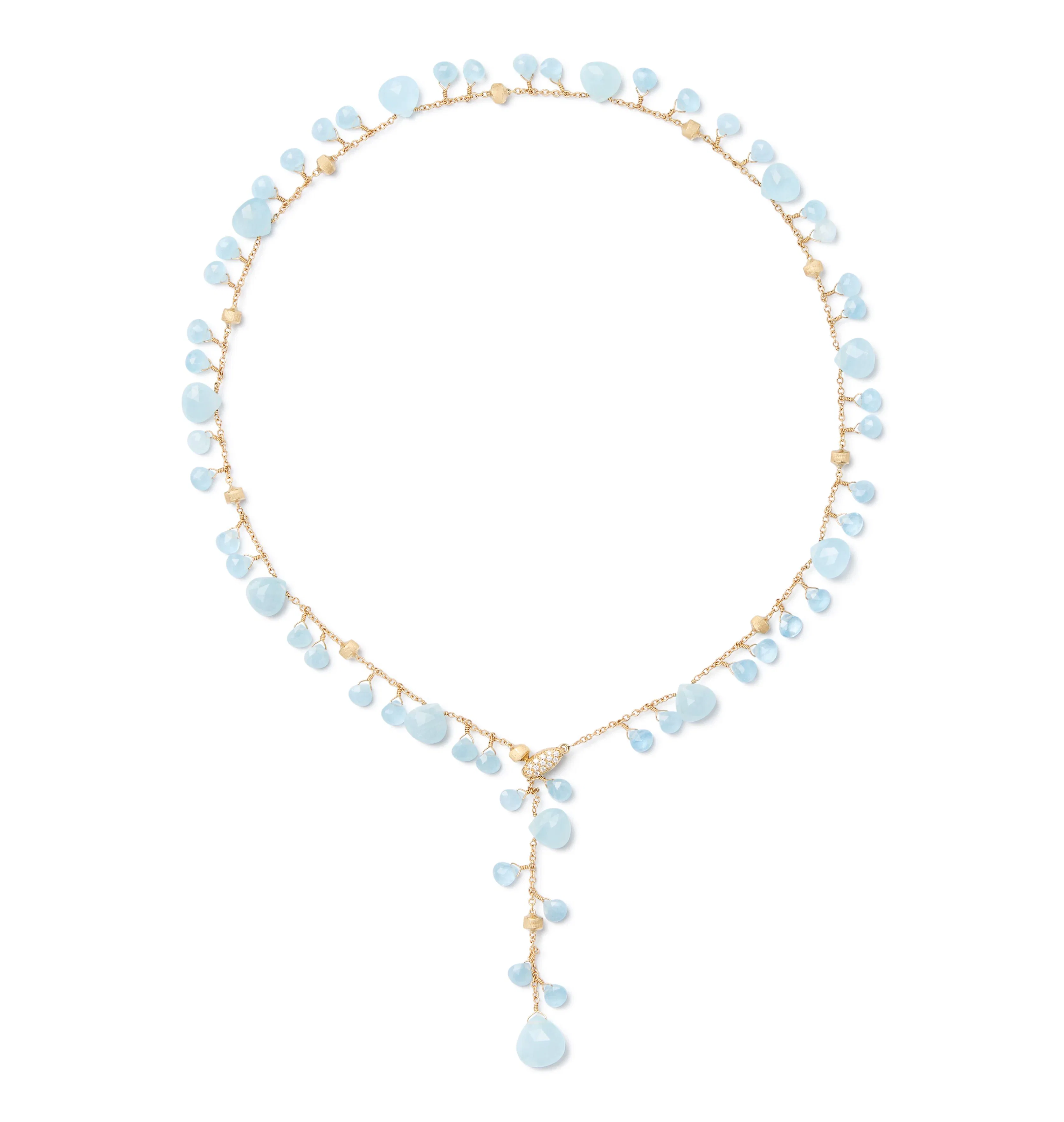 Marco Bicego Paradise Aquamarine and Diamond Lariat Necklace