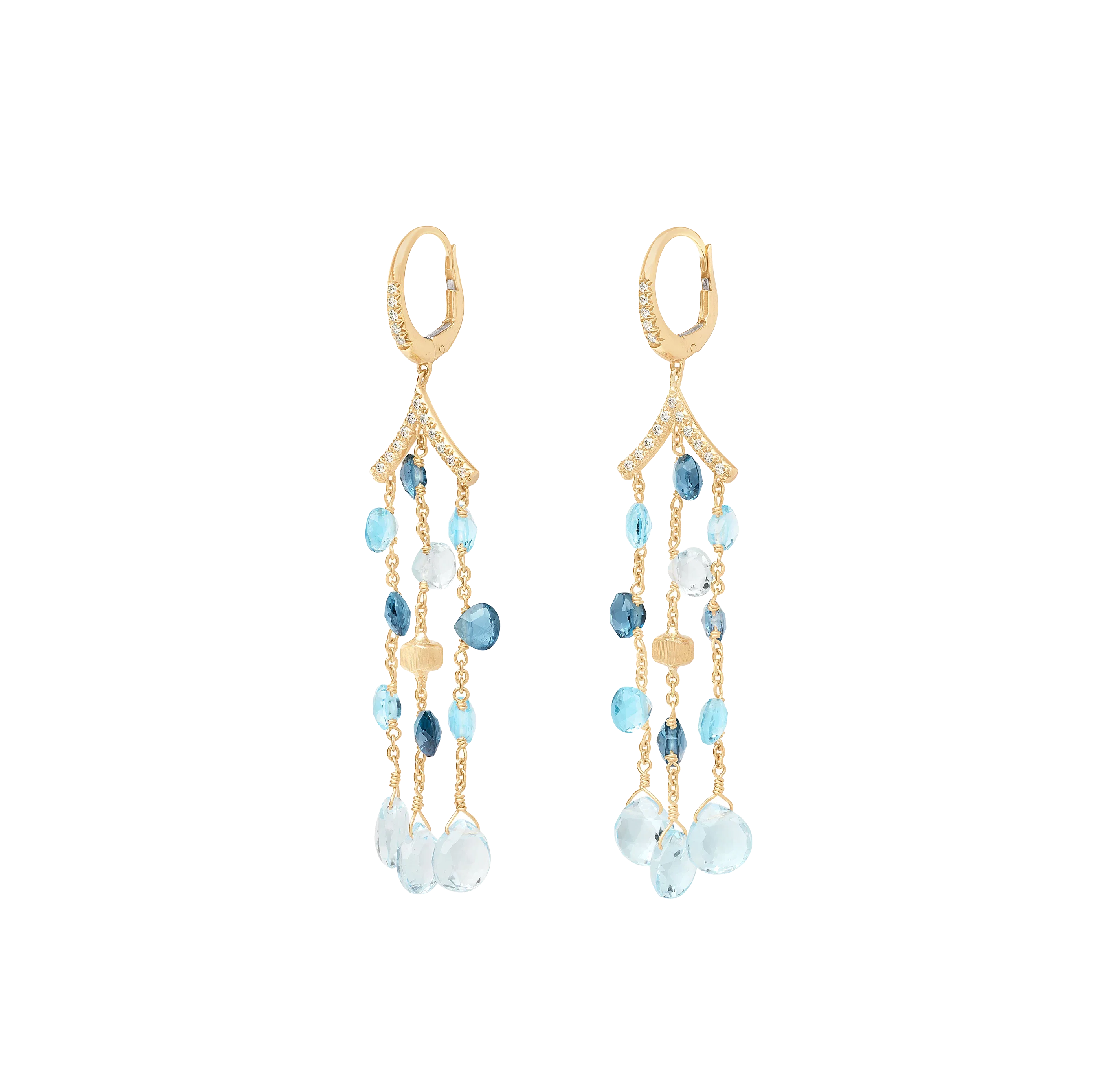Marco Bicego Paradise Blue Topaz and London Blue Topaz Chandelier Earrings