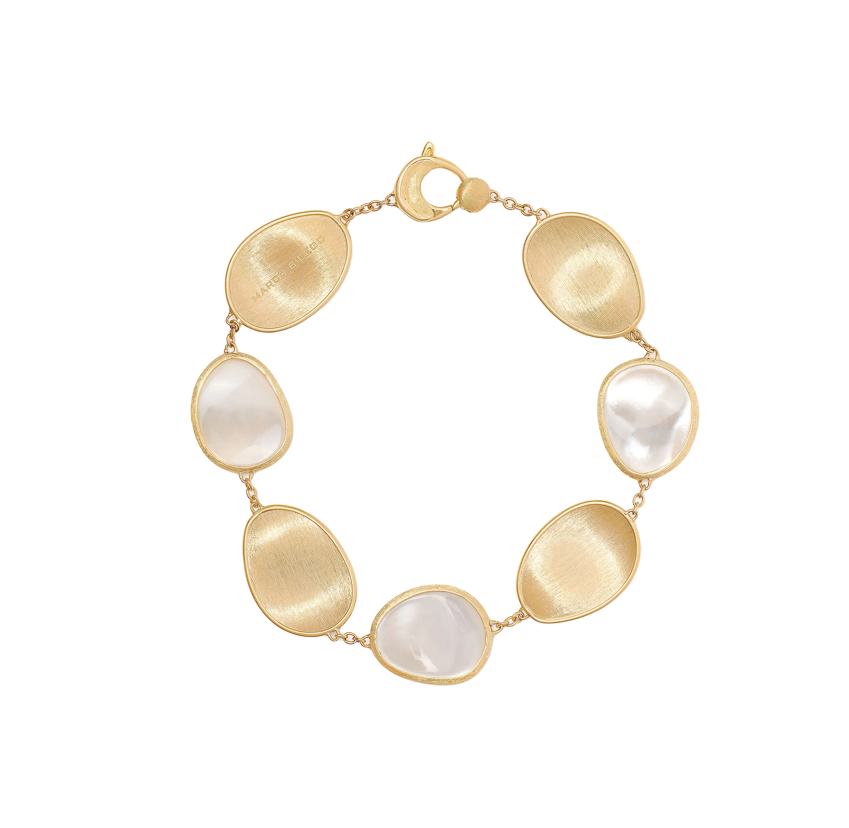 Marco Bicego Lunaria Yellow Gold Mother of Pearl Station Bracelet