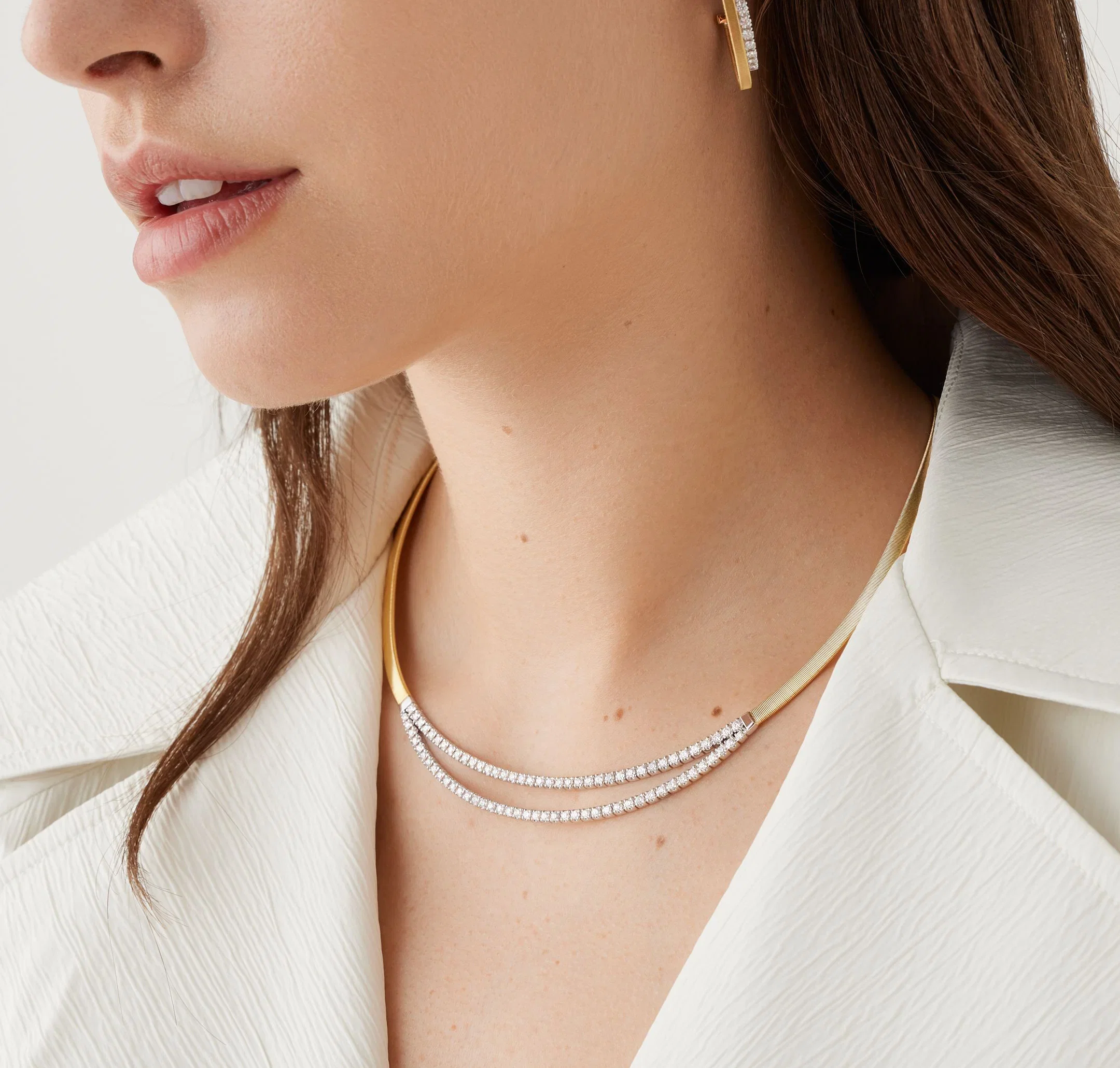 Marco Bicego Masai Mixed Metals Handmade Necklace with Diamonds