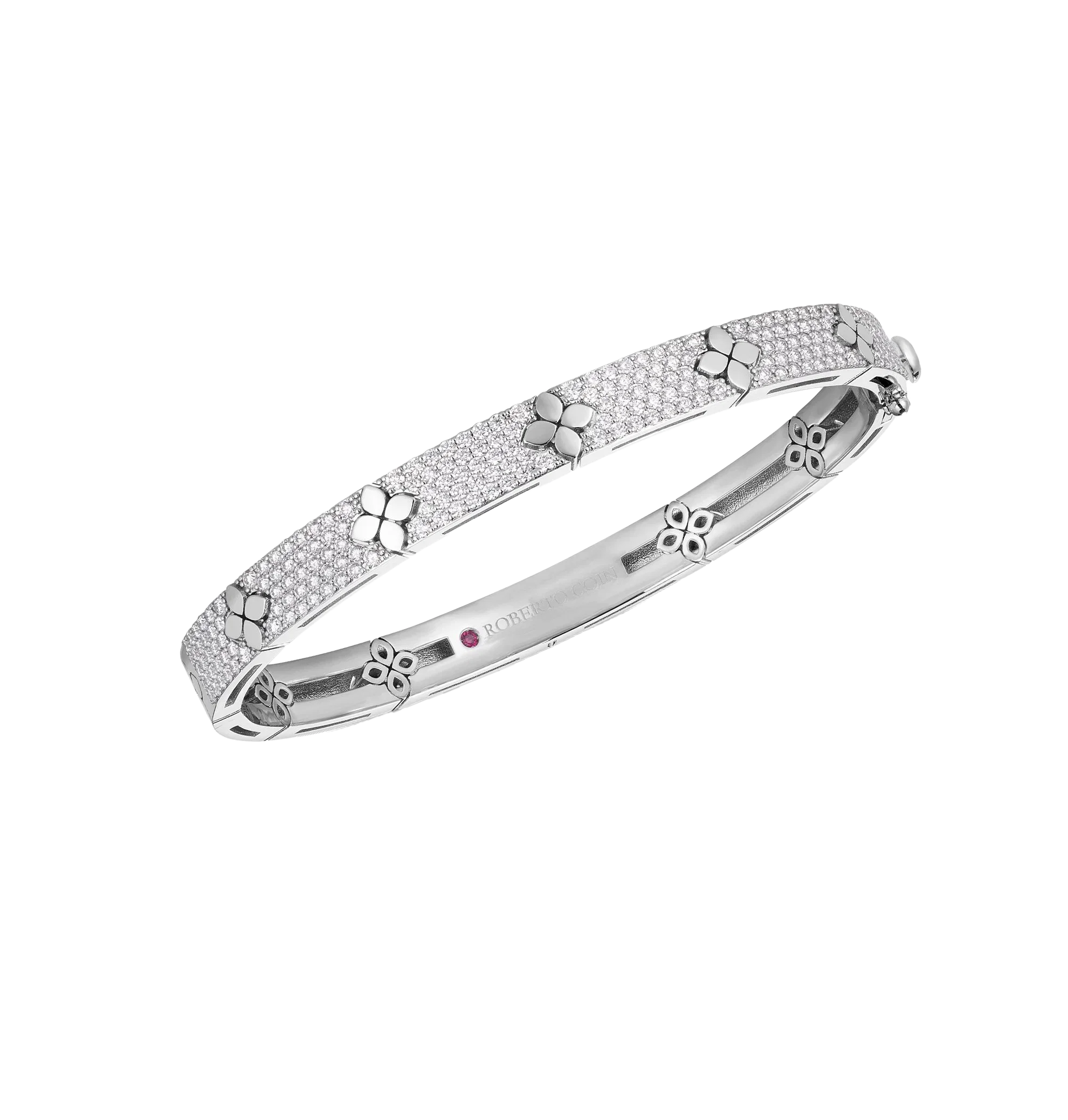 Roberto Coin Love in Verona White Gold Bangle with Diamonds