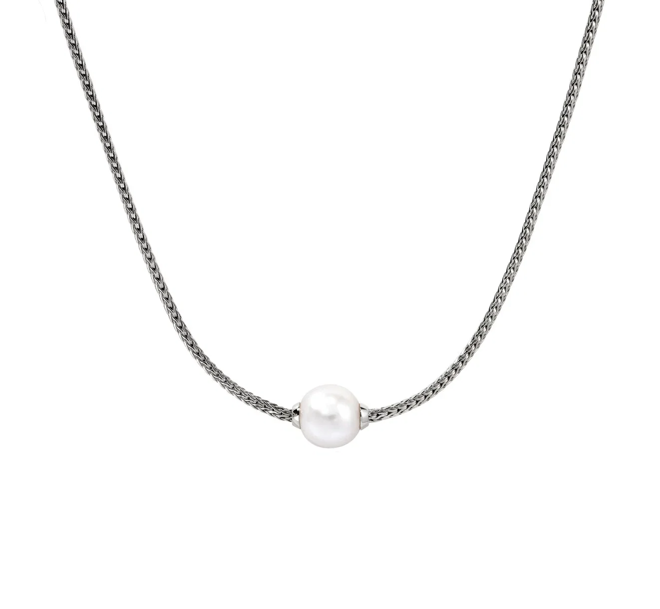 John Hardy Essentials Sterling Silver Chain Necklace with Pearl Accent