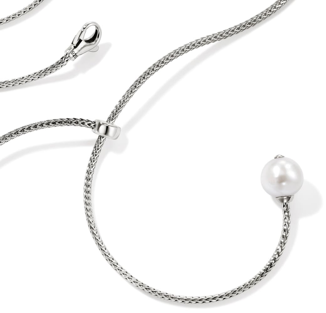 John Hardy Essentials Sterling Silver Pearl Lariat Necklace
