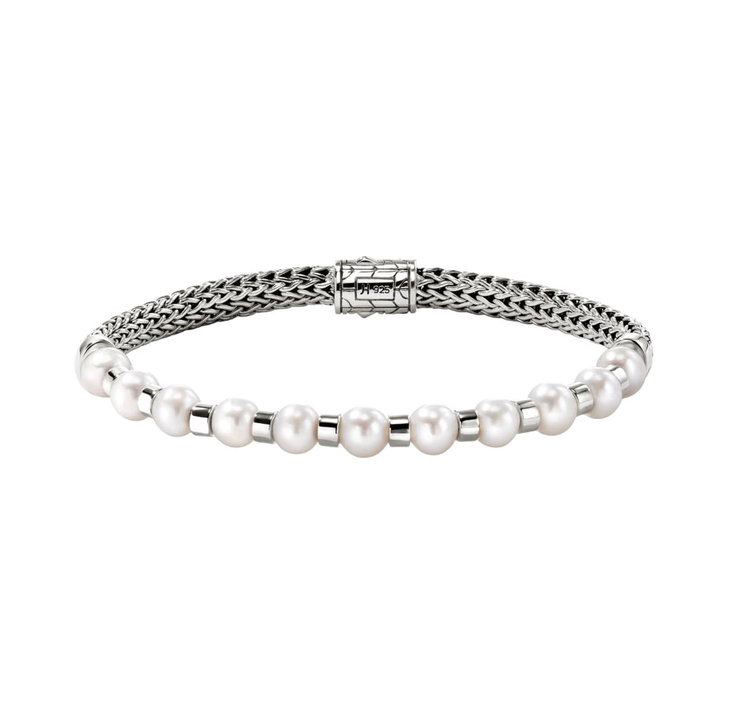 John Hardy Essentials Sterling Silver Pearl Station Bracelet