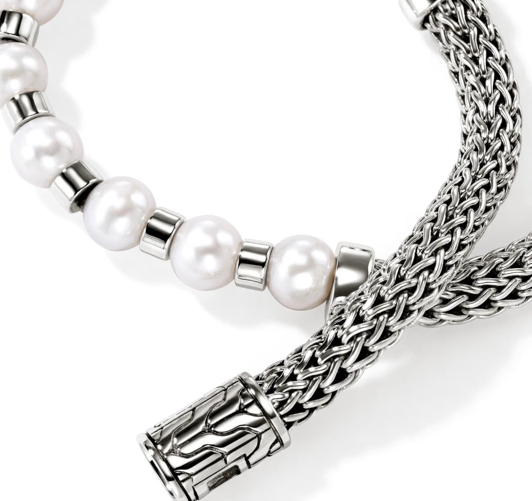 John Hardy Essentials Sterling Silver Pearl Station Bracelet
