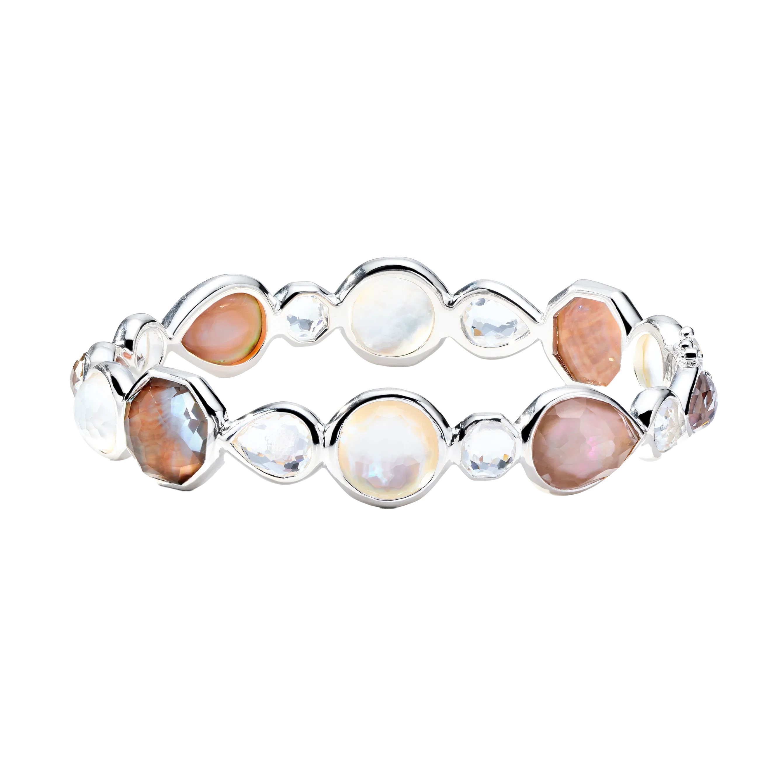 IPPOLITA Rock Candy All-Stone Hinged Bangle in Sabbia