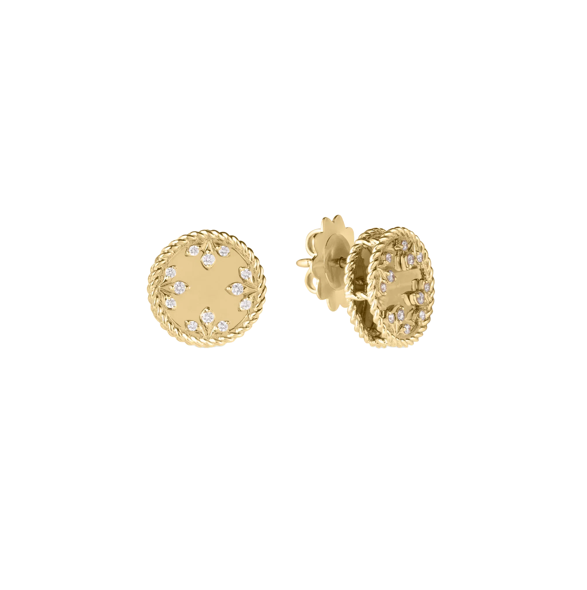 Roberto Coin Venetian Princess Yellow Gold Diamond Stud Earrings