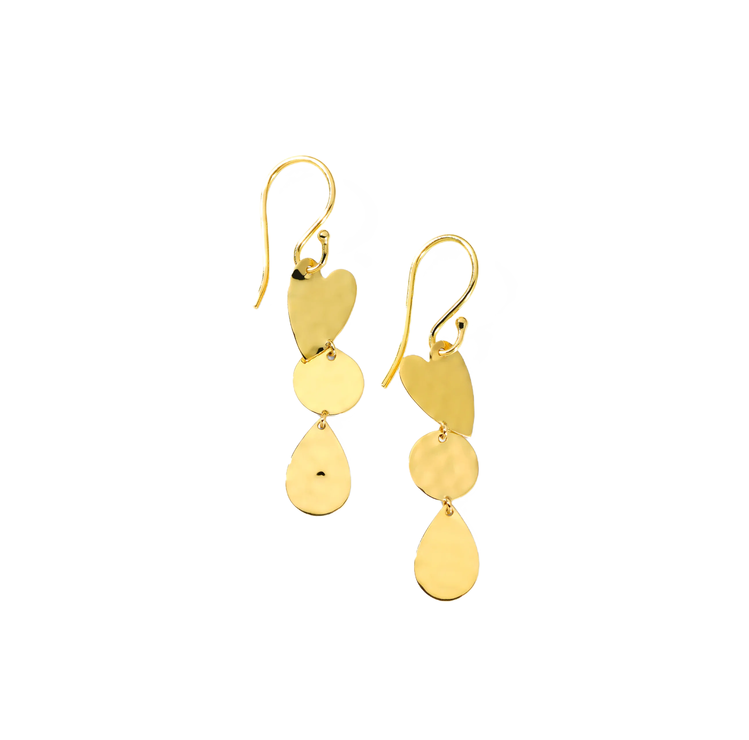 IPPOLITA Classico Crinkle Heart Three Drop Earrings