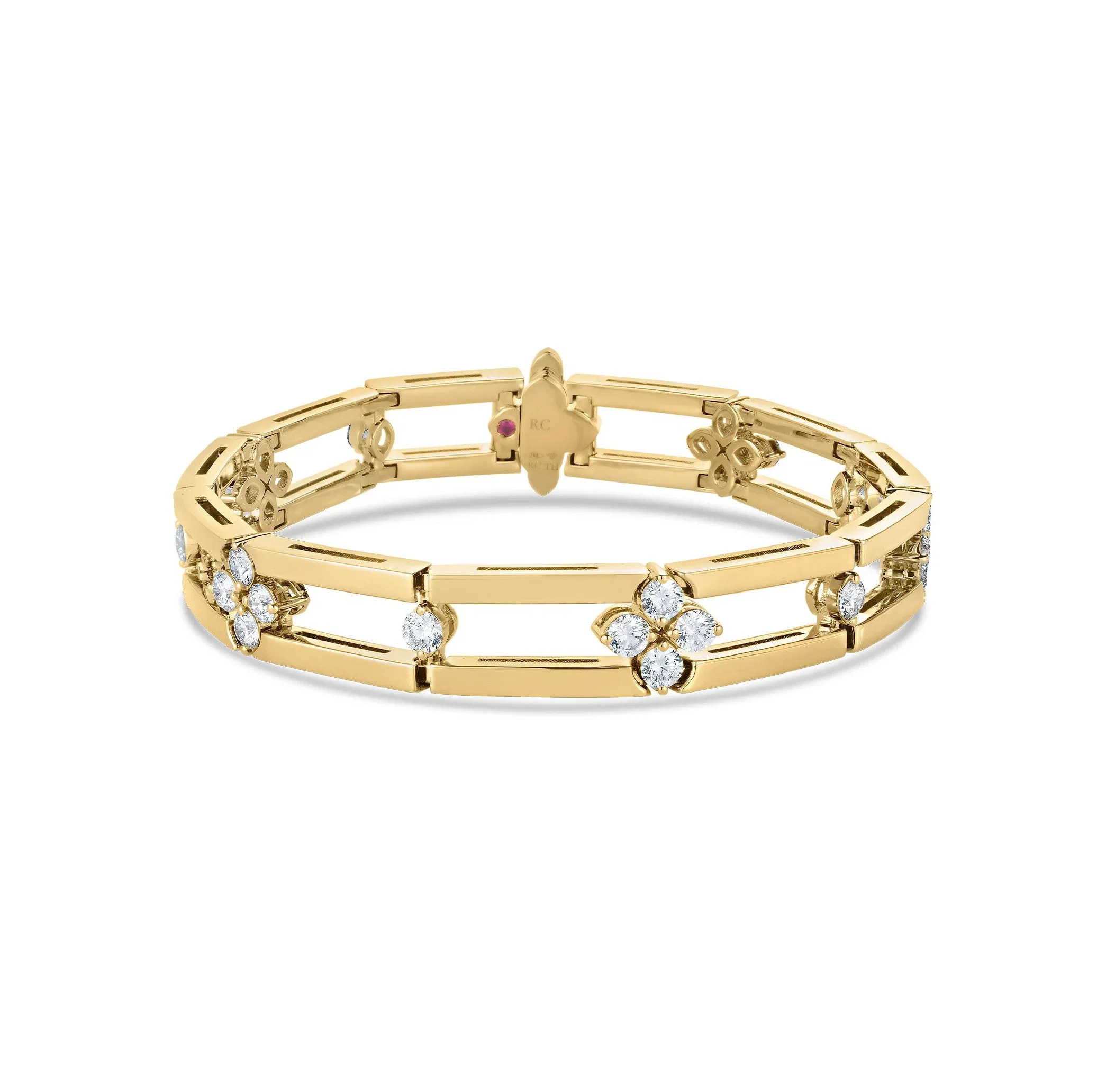 Roberto Coin Love in Verona Yellow Gold Flower Diamond Bracelet